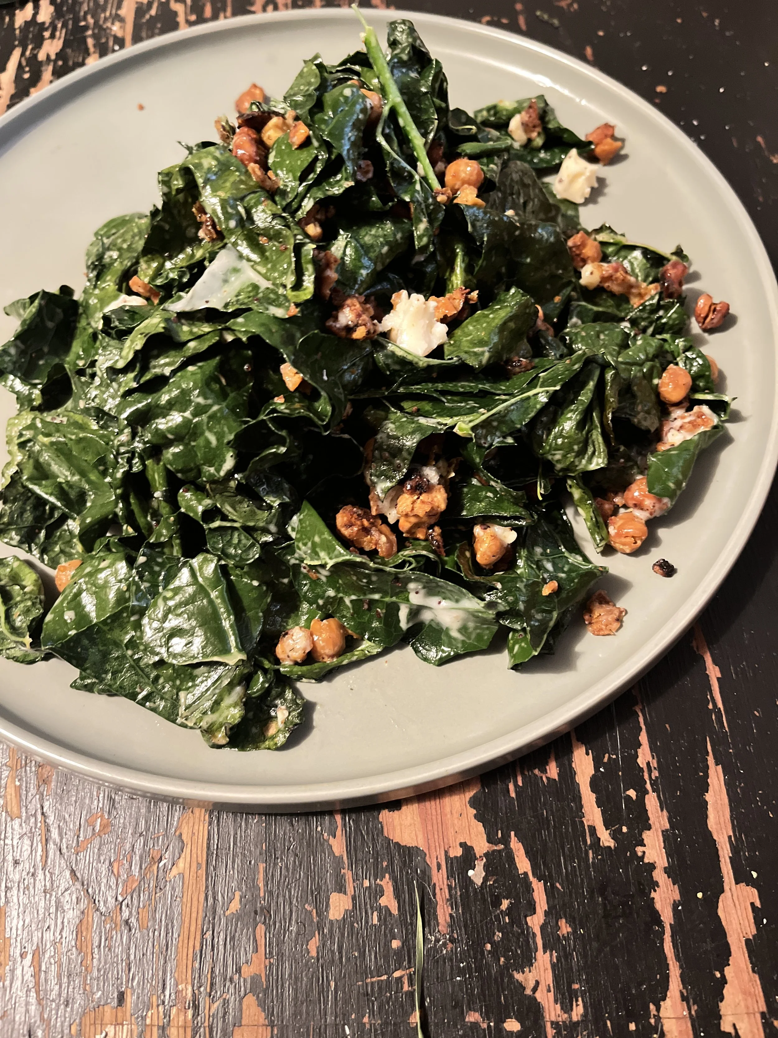 Crispy Garbanzo Bean &amp; Kale Salad