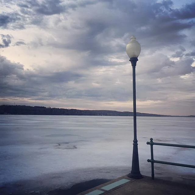 Cazenovia Lake thawing for spring. #spring #spring2020 #grateful #smallstuff #whenkidsaregreat #fullmoon #remedybydesign #blacksheepgerontologist