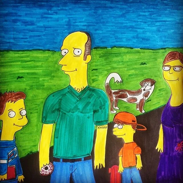 My family Simpson style #simpsons #simpsonscartoon #art #family #corona #covid19 #quarantine #smallstuff #remedybydesign #blacksheepgerontologist