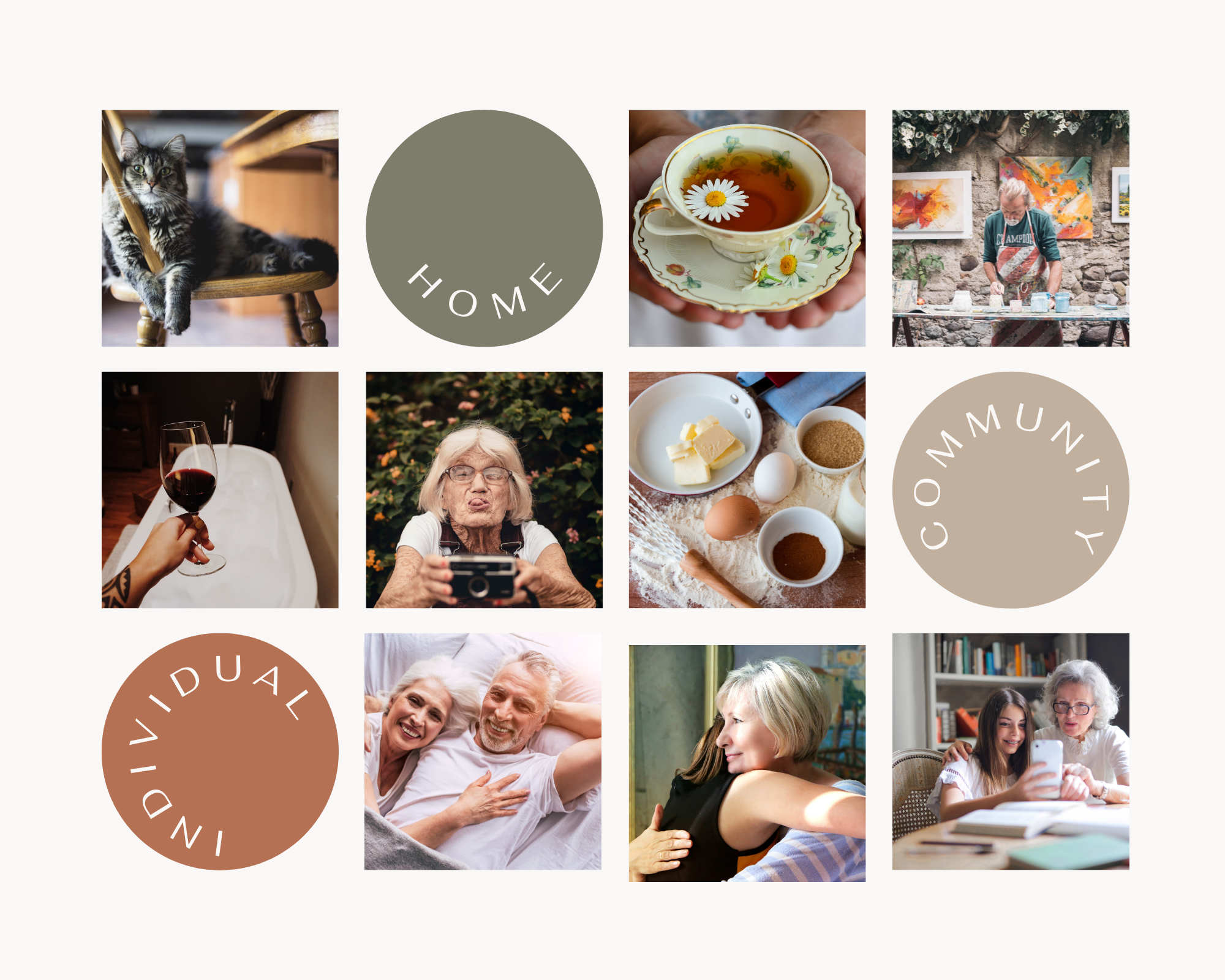 Brown and Green Clean Grid Interior Design Moodboard Photo Collage.png