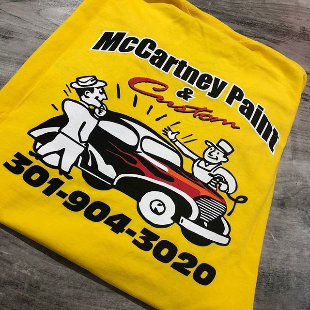 SWIPE &mdash;-&gt; So yesterday my cousin Robert @mccartney_paint_and_custom was in town and stopped by the shop and brought me a gift. Cause he knows how much I love shirts from different shops 🤘🏼 Robert does some KILLER sheet metal and panel work