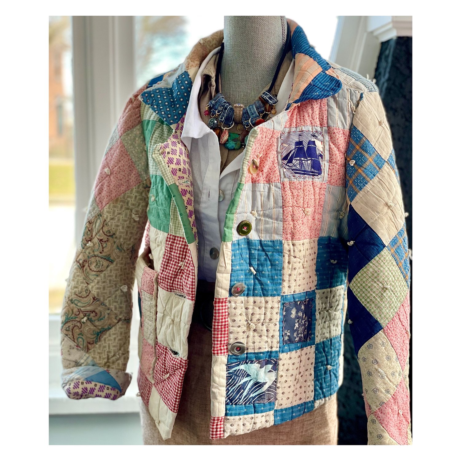 Handmade antique quilt jacket #2 — ideafarmdesigns