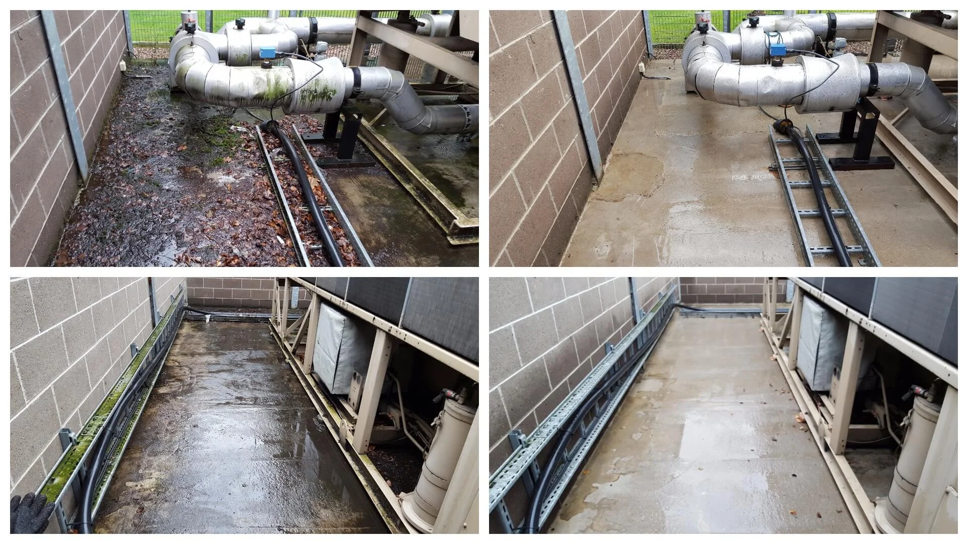 Commercial jet washing for one of our clients in Leeds LS10. Spot the difference.