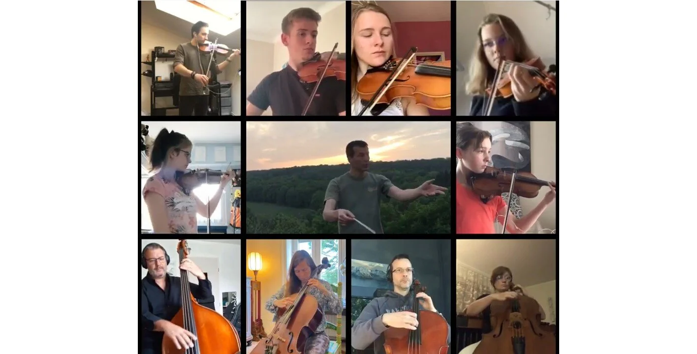 Den Ensemble à cordes vun de Museksschoulen Déifferdéng a Péiteng op Youtube 