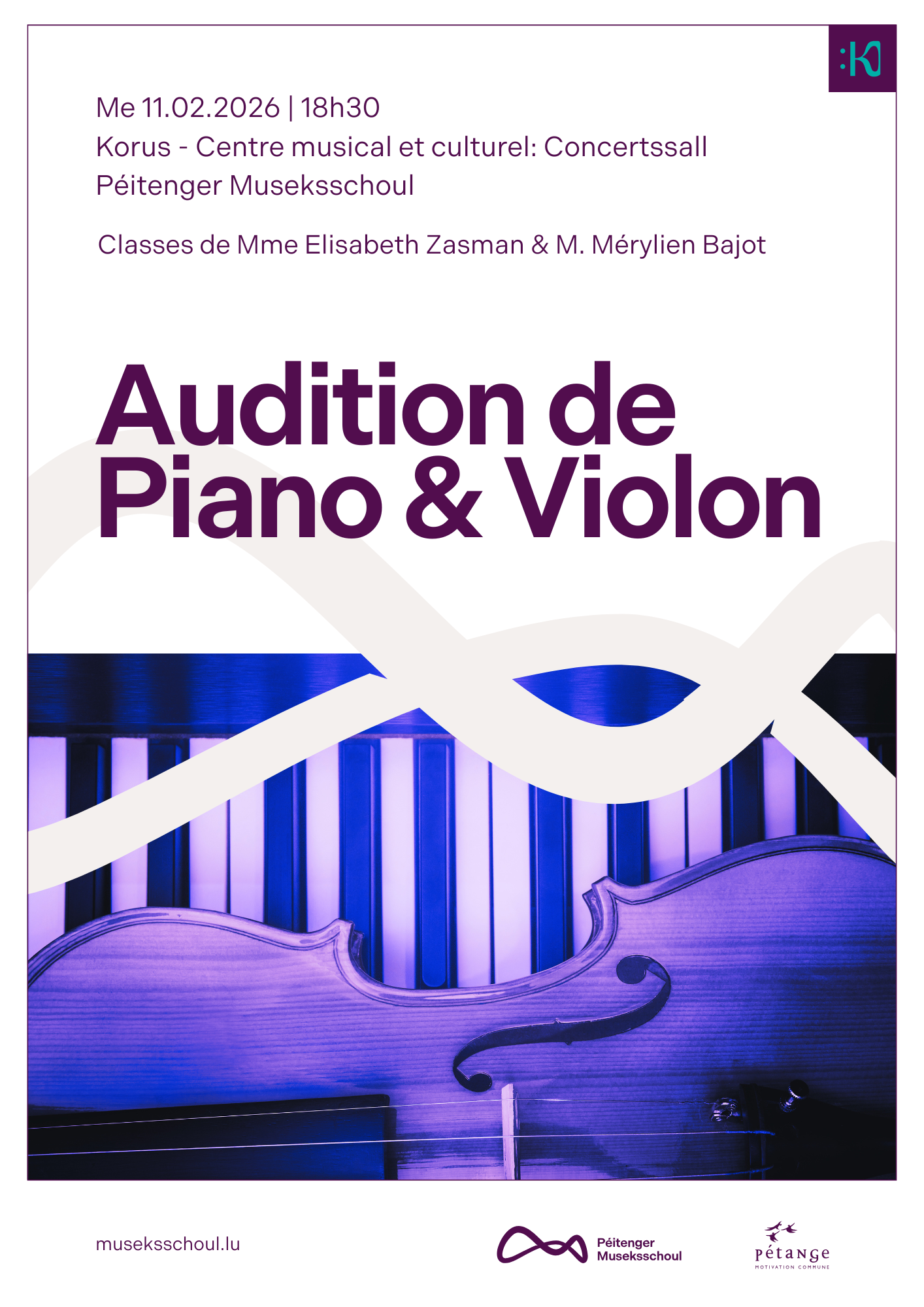 Audition Classes de Piano &amp; Violon