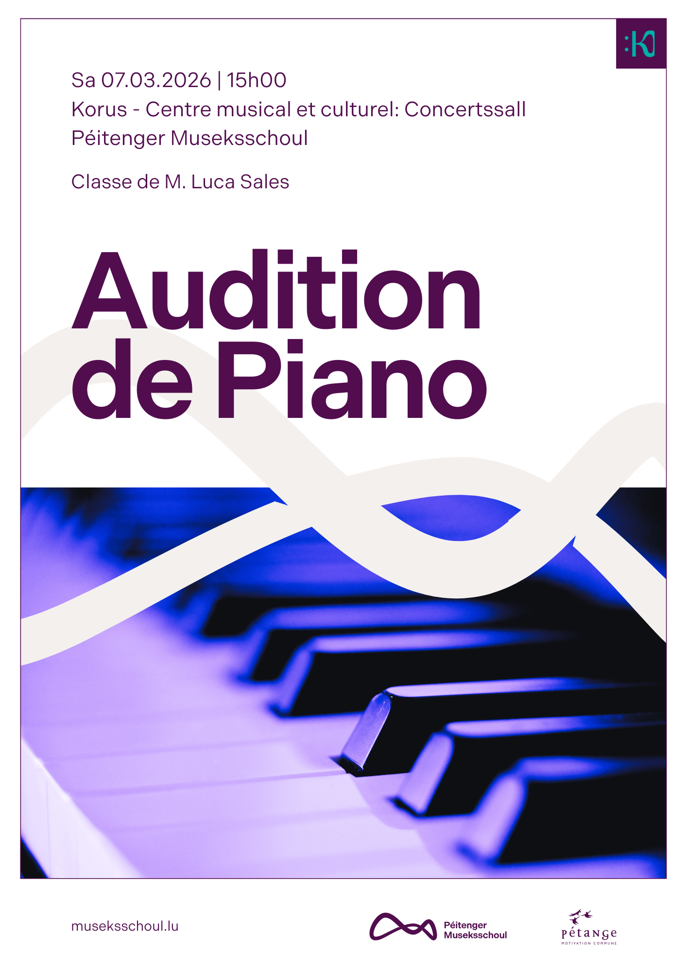 Audition Classe de Piano