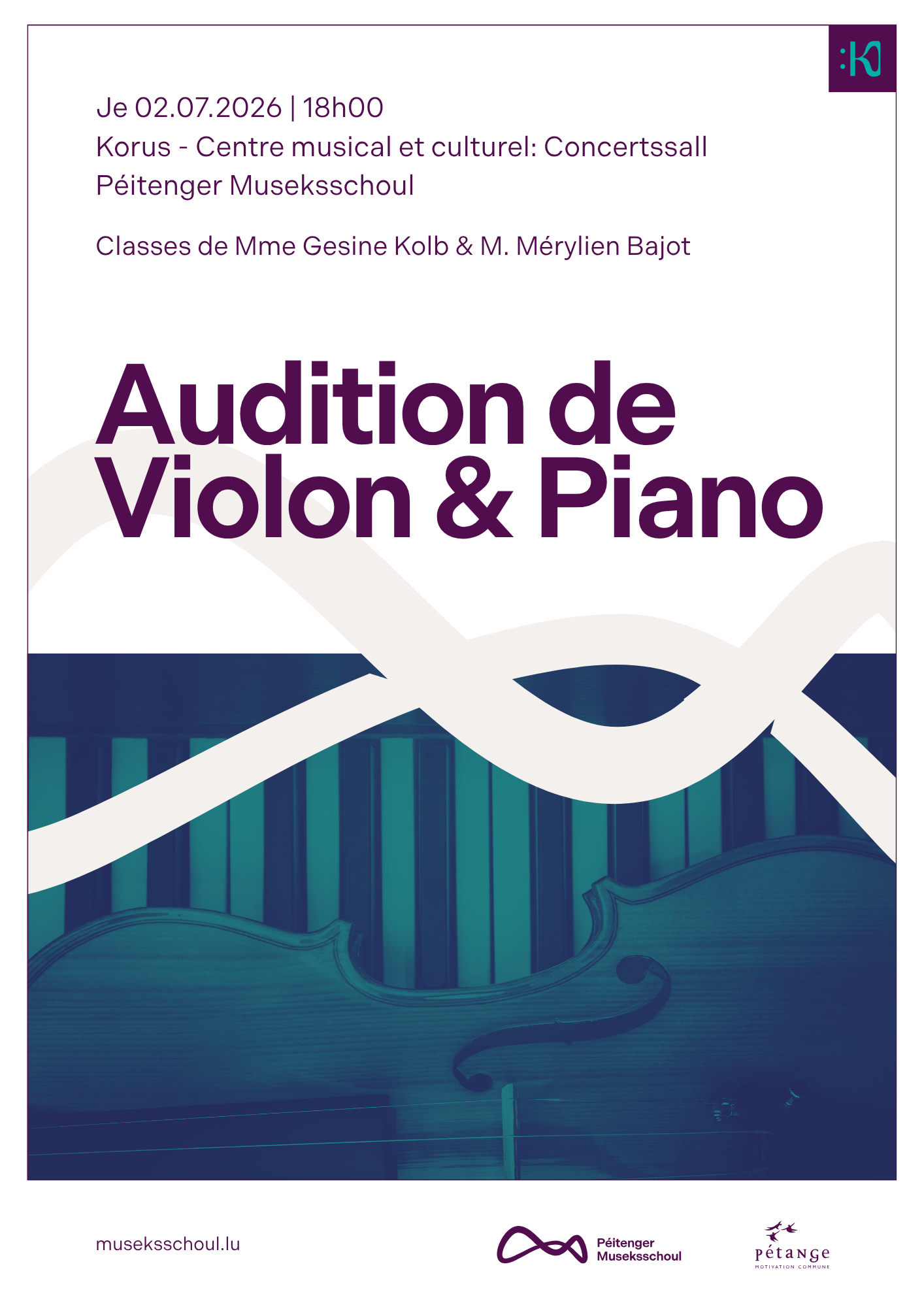 Audition Classes de Violon &amp; Piano