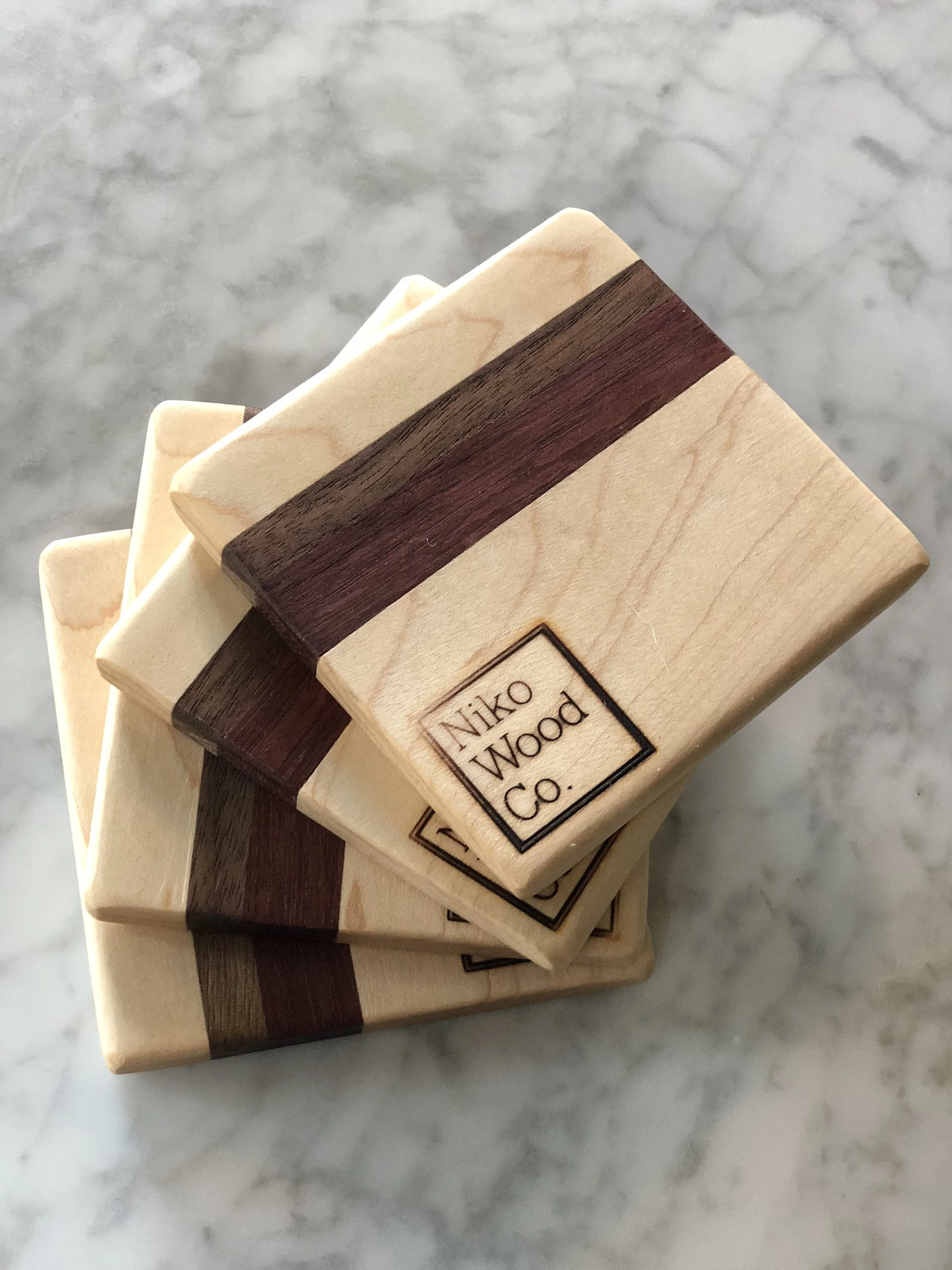 Tri-Colour Rounded-Over Coasters