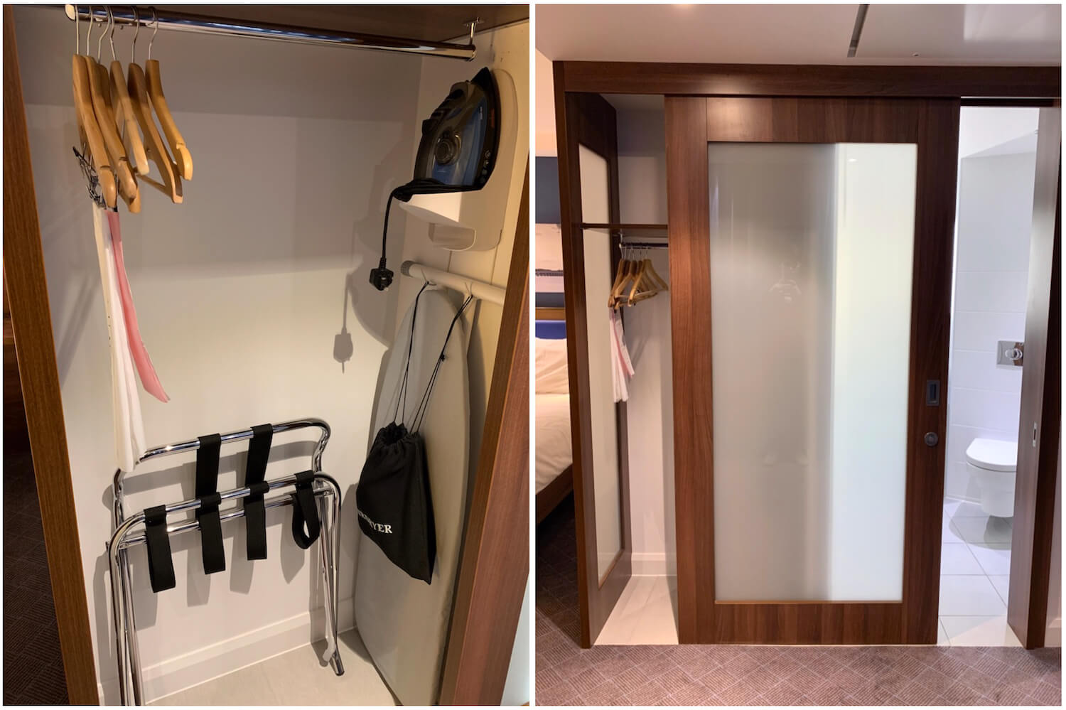 Queen Room Storage, Wardrobe and Amenities - Hampton by hilton Hotel, Dundee