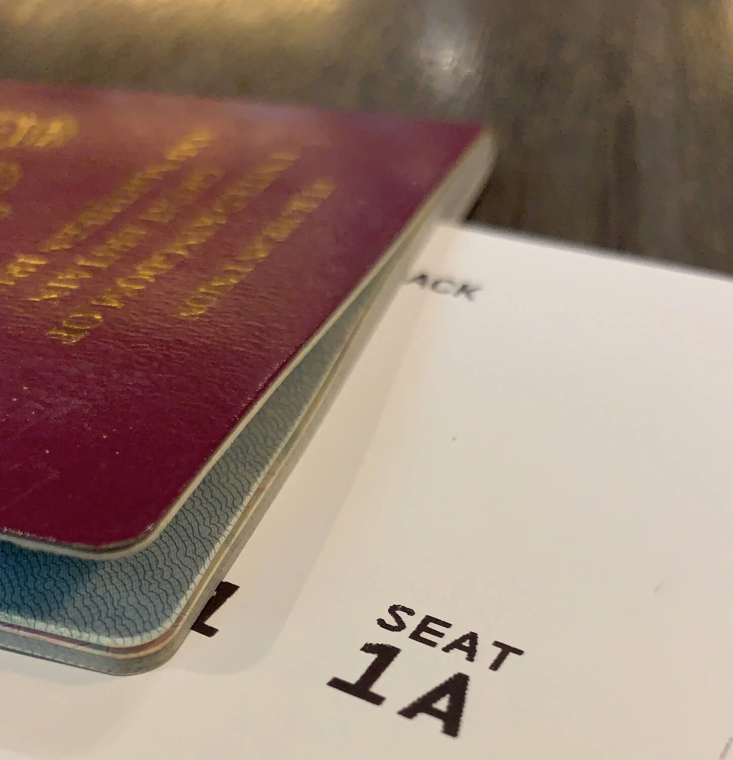British Passport and Seat 1A - British Airways Club Europe