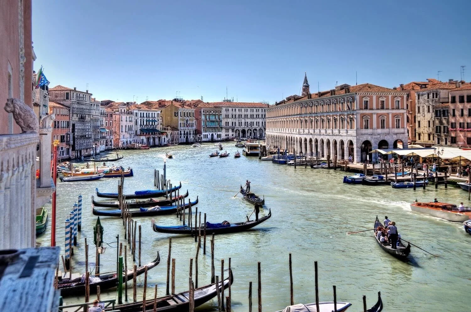 Traghetto and Gondolas in Venice - Grand Canal