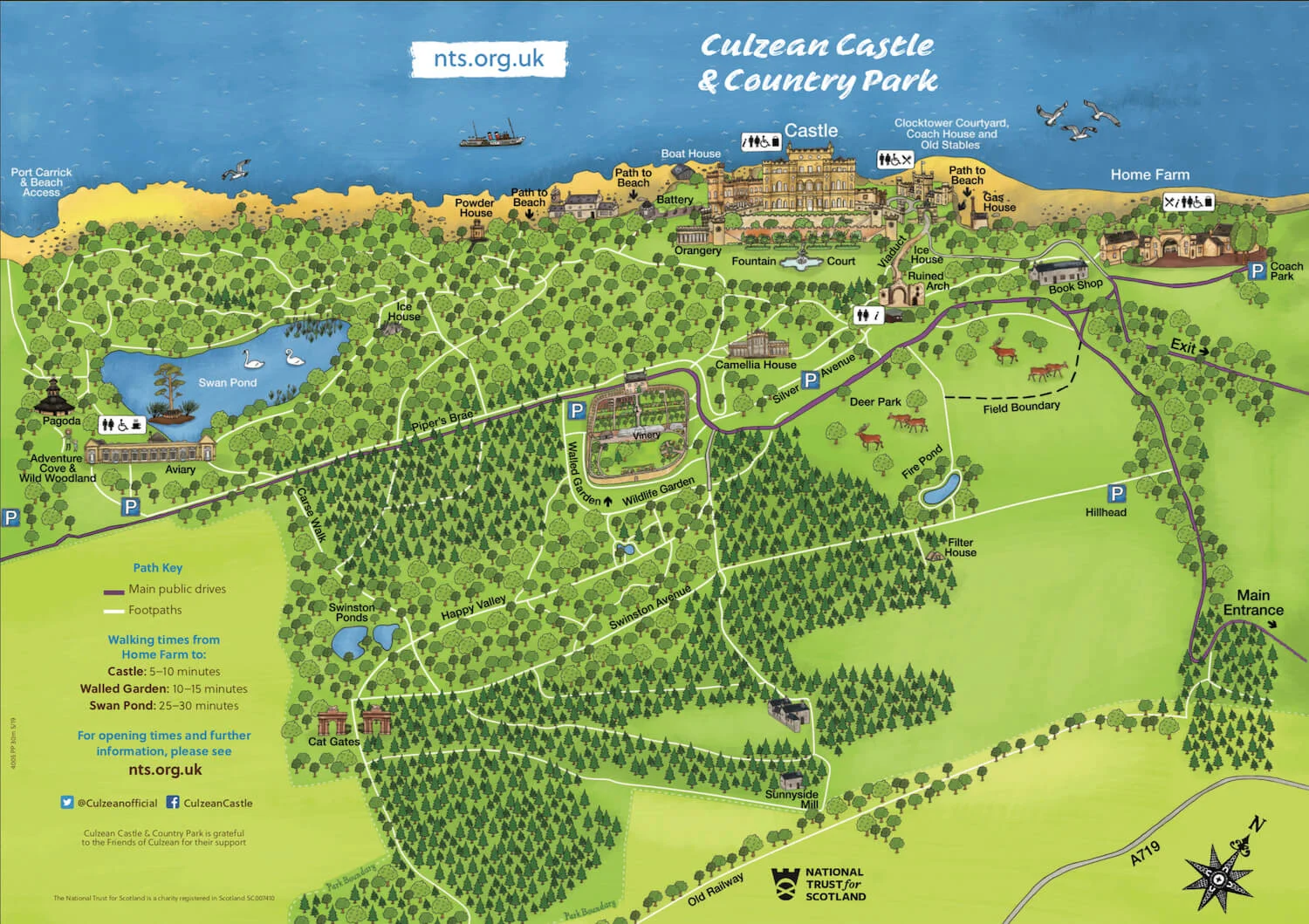 Culzean Castle and Country Park - Grounds Map - Visitors Guide