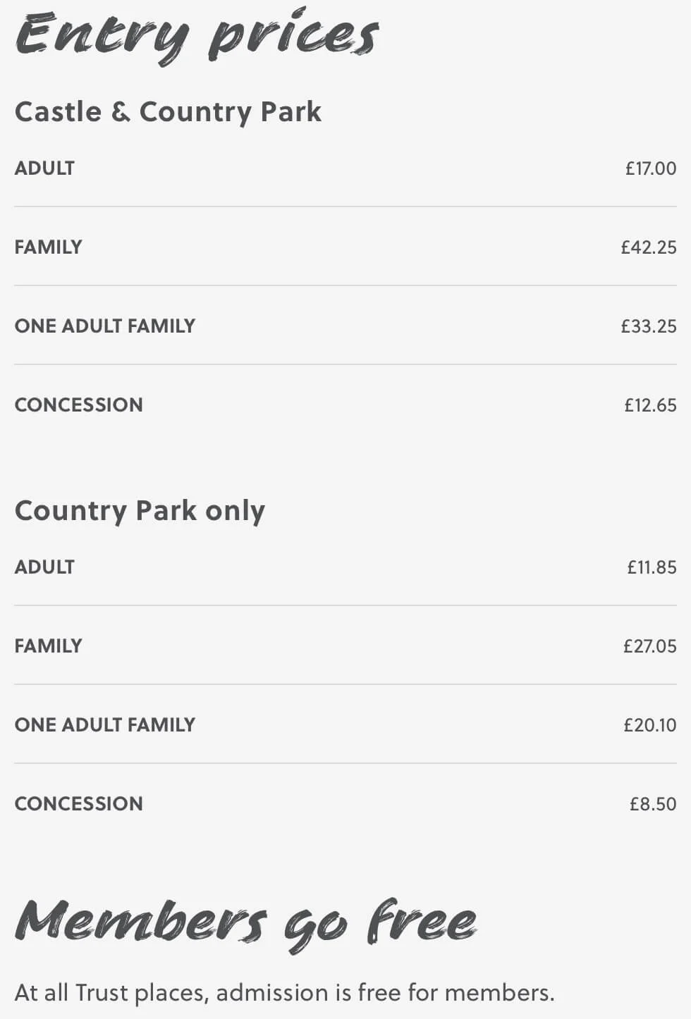Culzean Castle and Country Park - Entry Prices