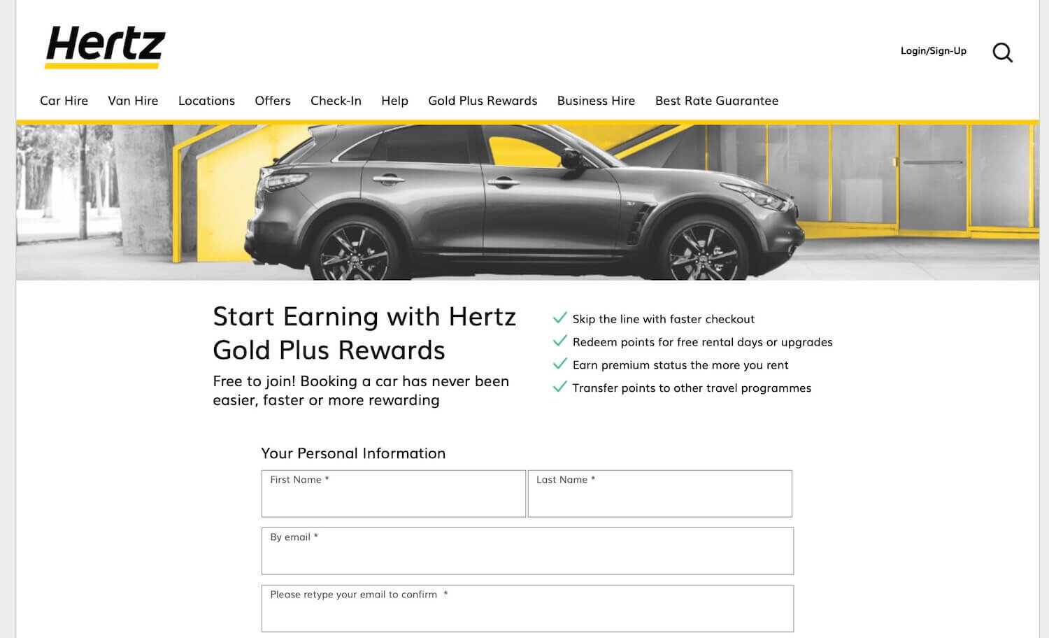 Join Hertz Gold Plus Rewards