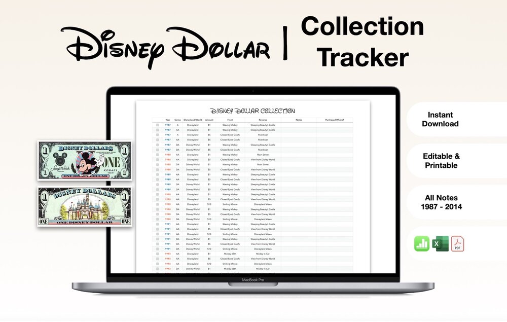 Disney Dollars Collection List