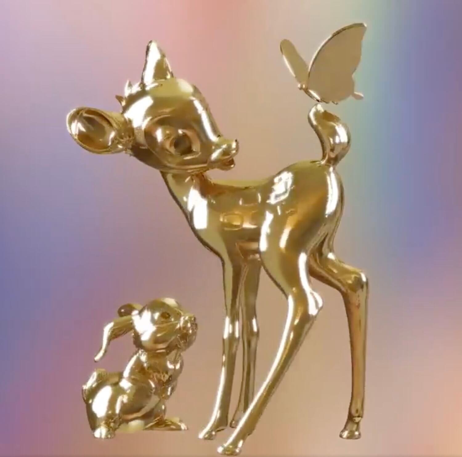 Bambi and Thumper Fab 50 Gold Character Statue.jpg