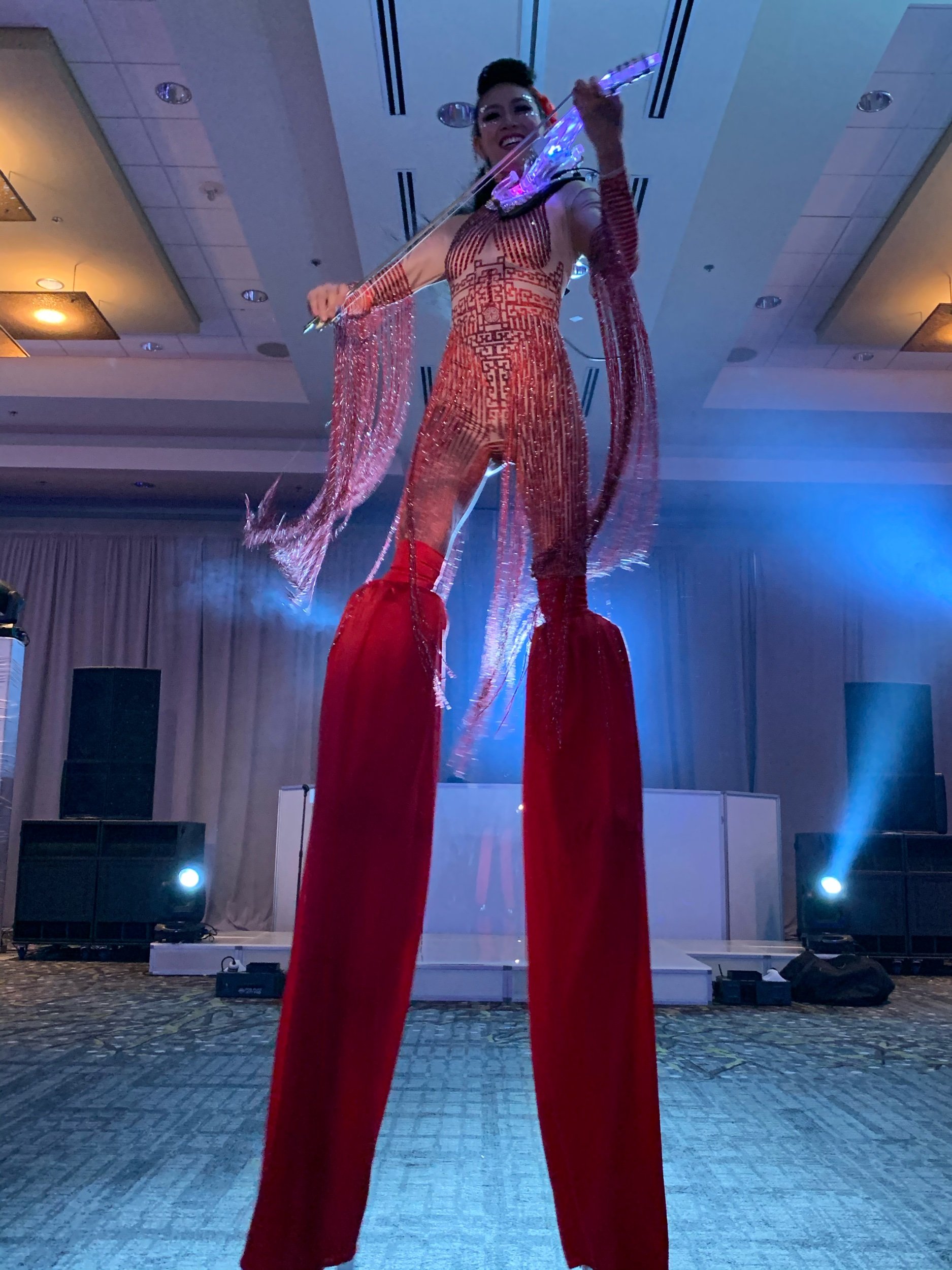 Red Fringe Stilts