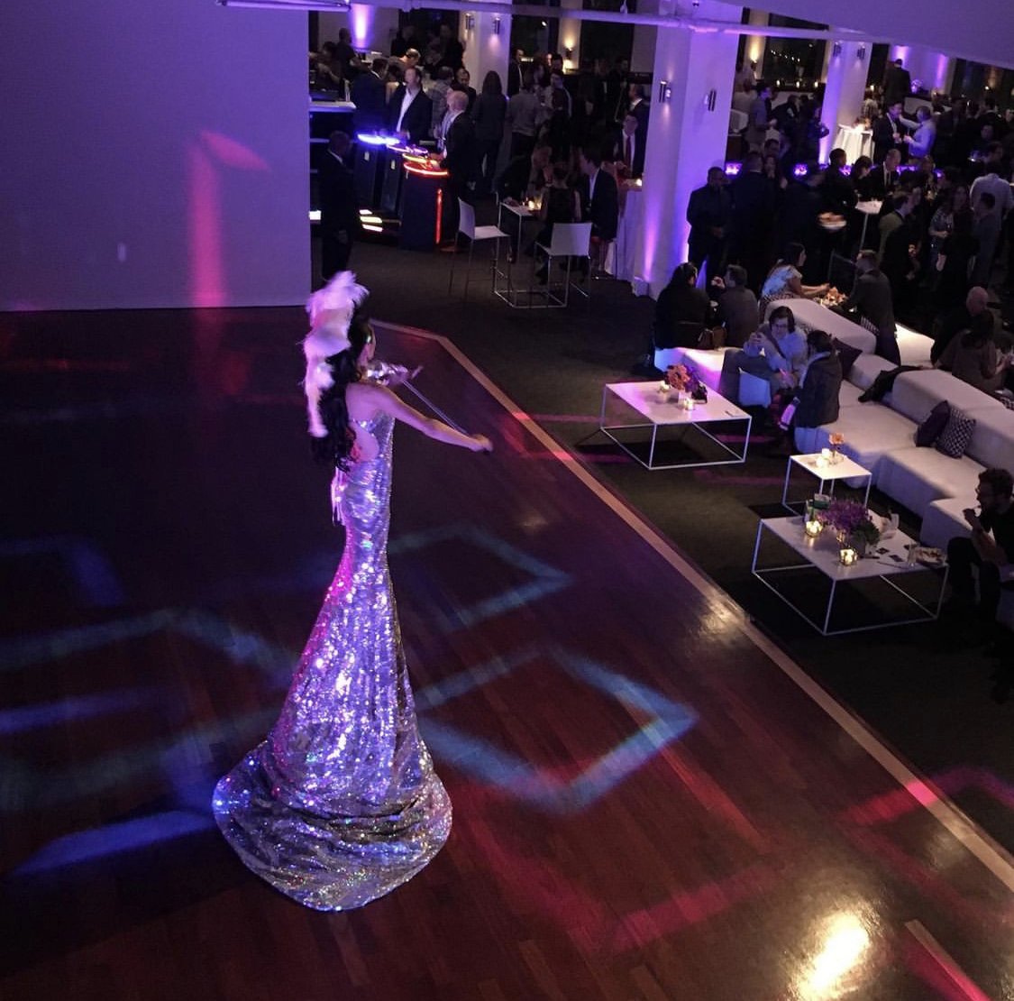 Silver Sequin Tower Gown