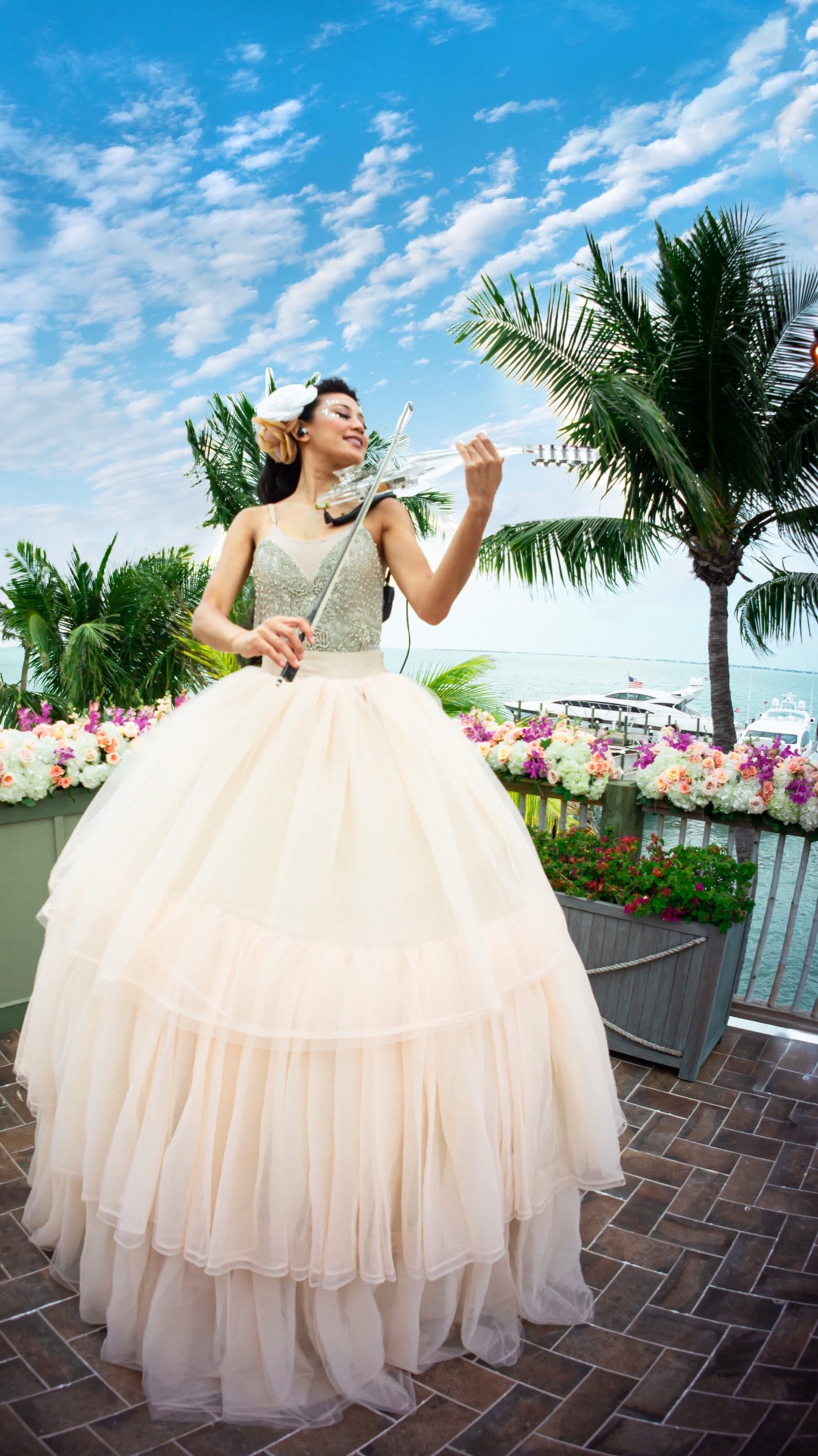 Rose Tulle Tower Gown