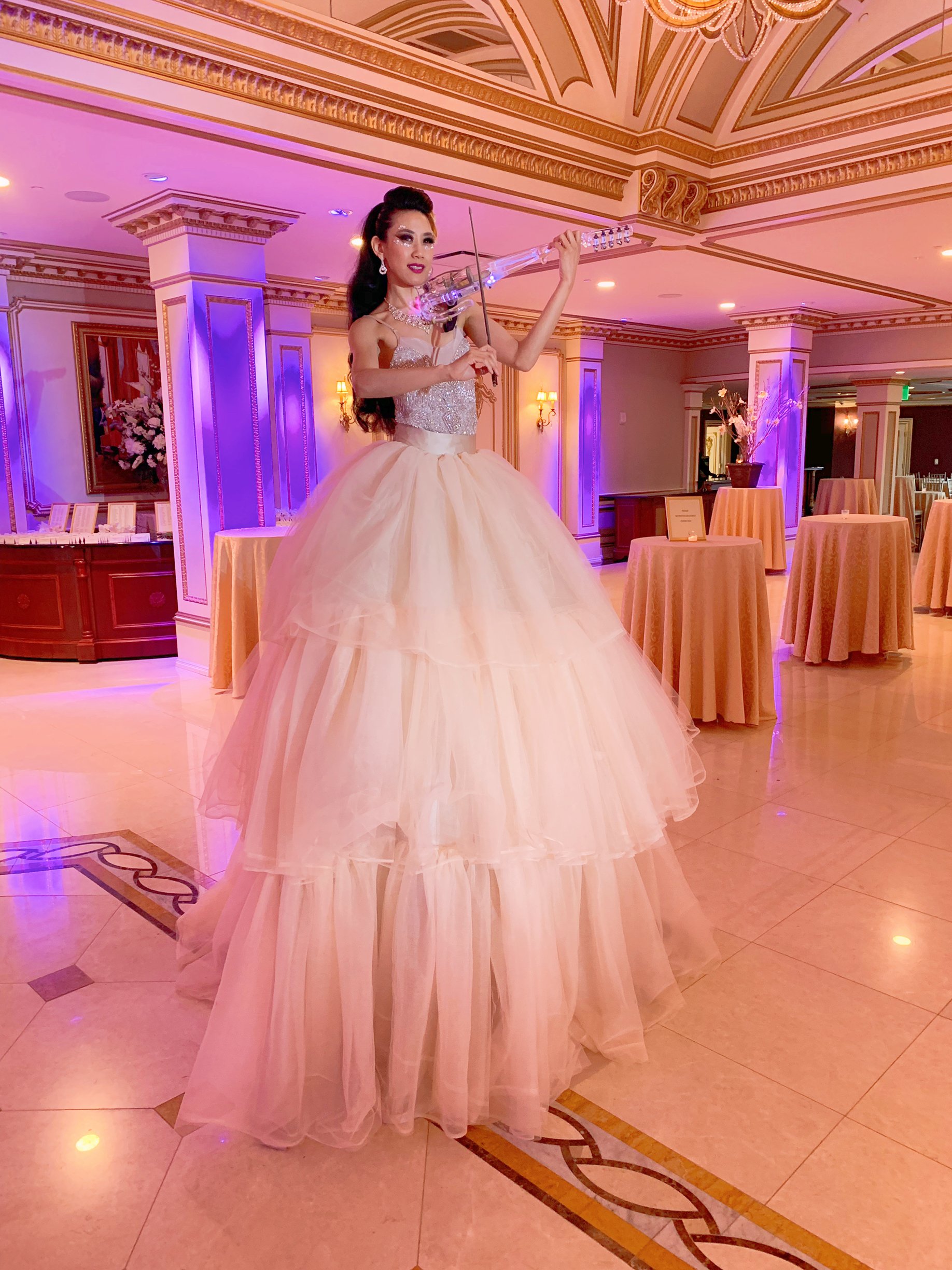 Rose Tulle Tower Gown