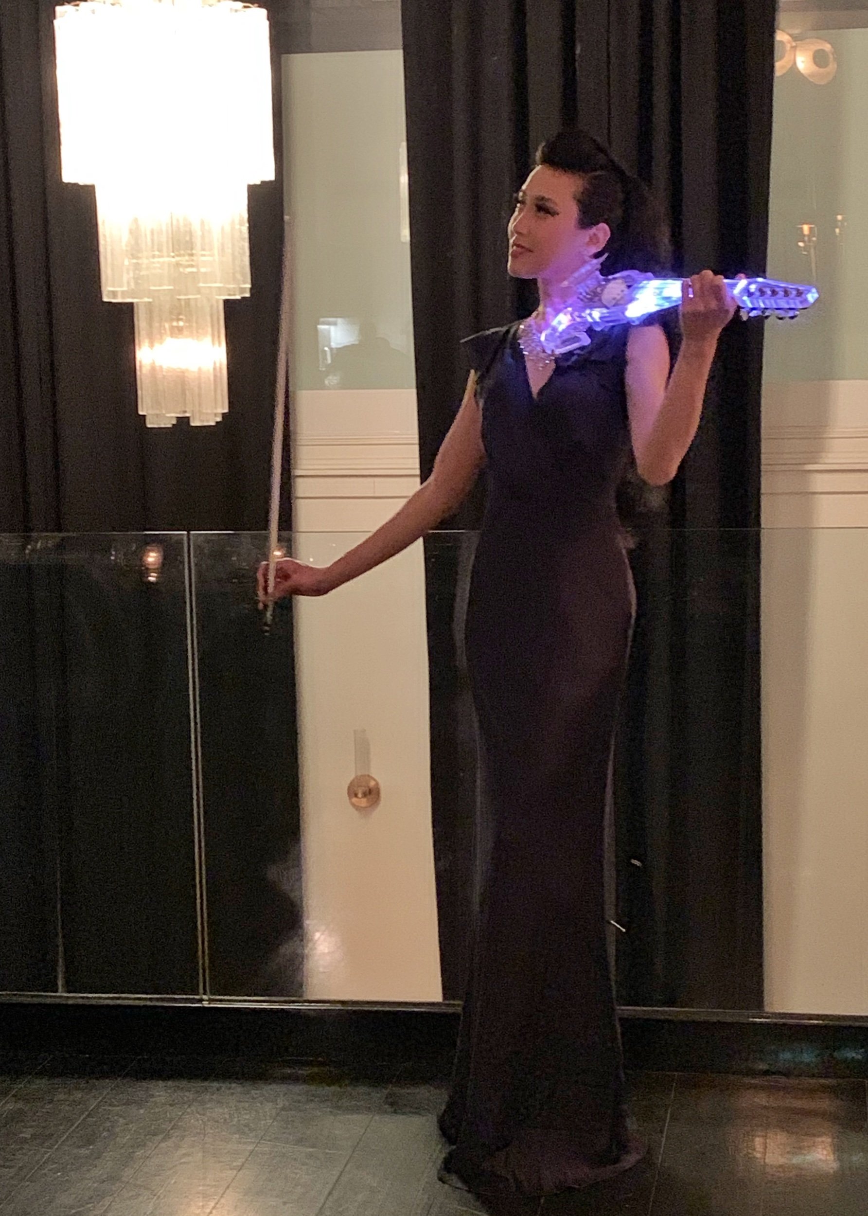 Elegant Black Dress Ground Violin