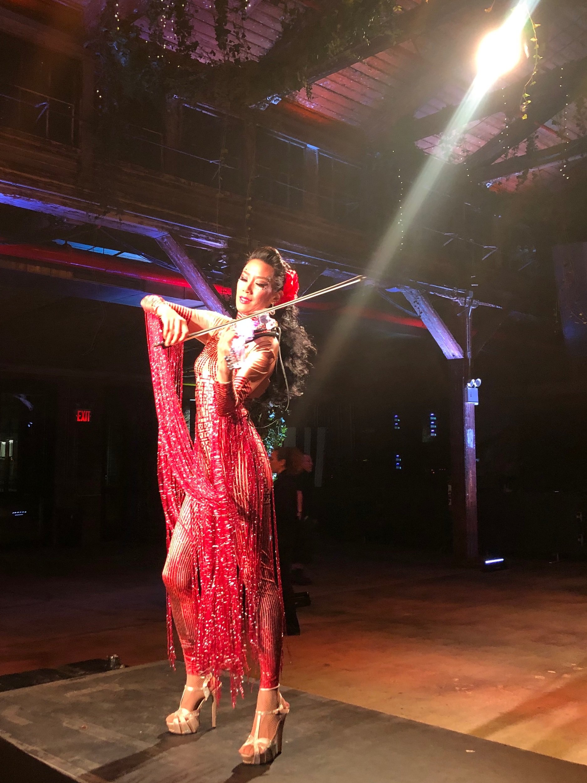 Red Fringe Ground Violin