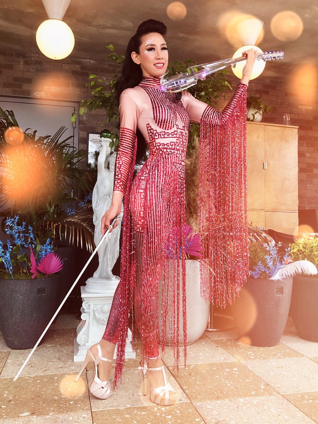 Red Fringe Ground Violin