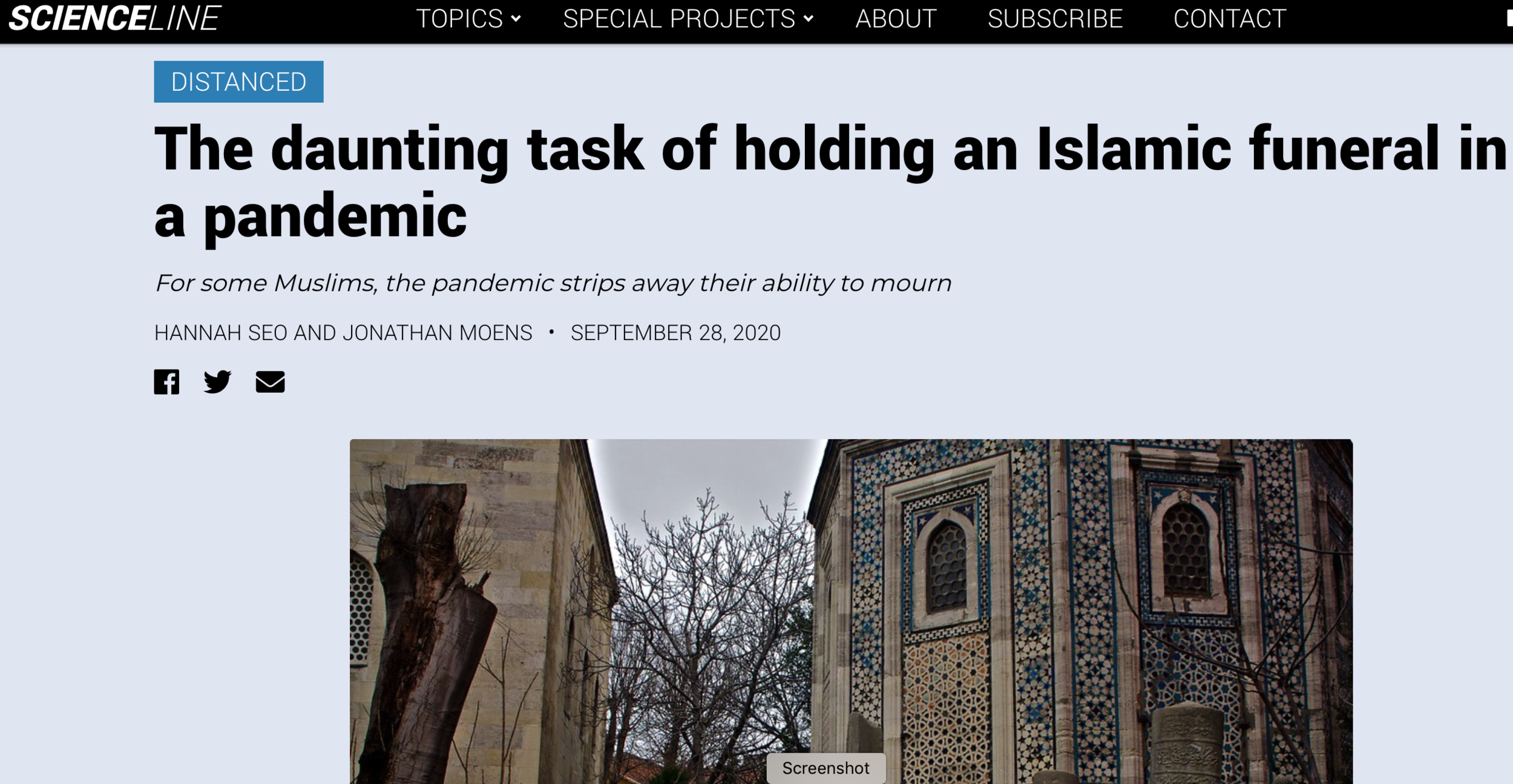 ICCNC in Media: "The daunting task of holding an Islamic funeral in a pandemic"