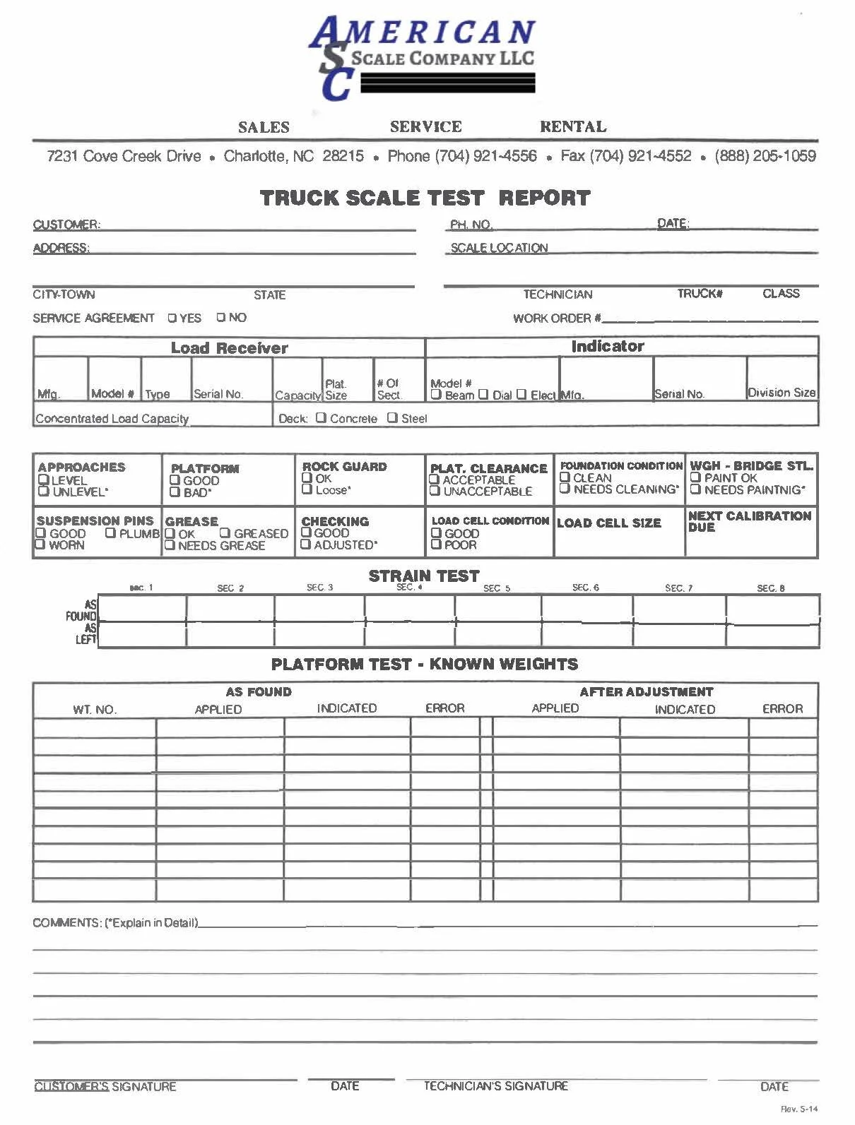 Scale Test Report Types — ASC