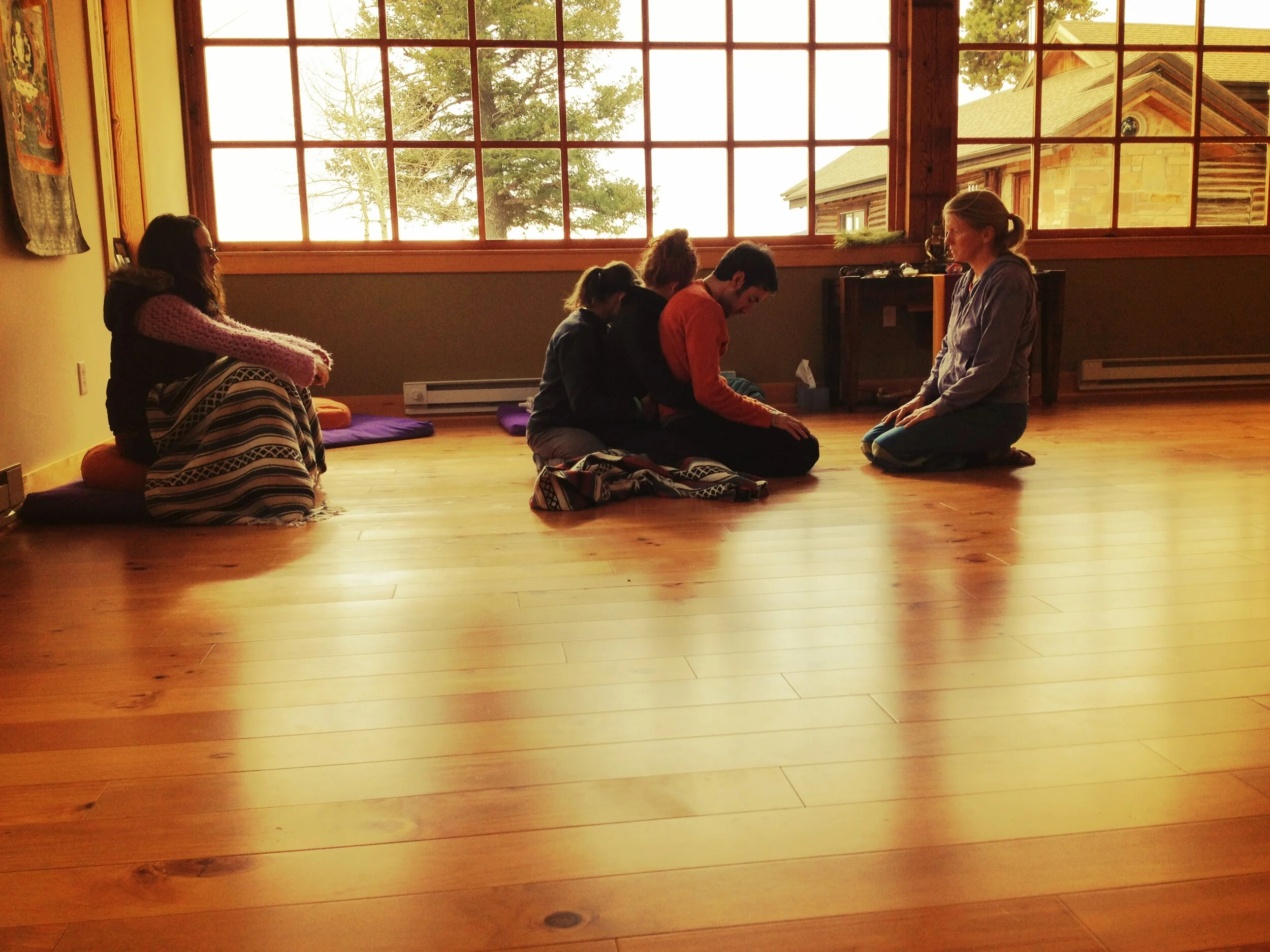 Moment from an ongoing Authentic Movement peer-group in Boulder, Colorado