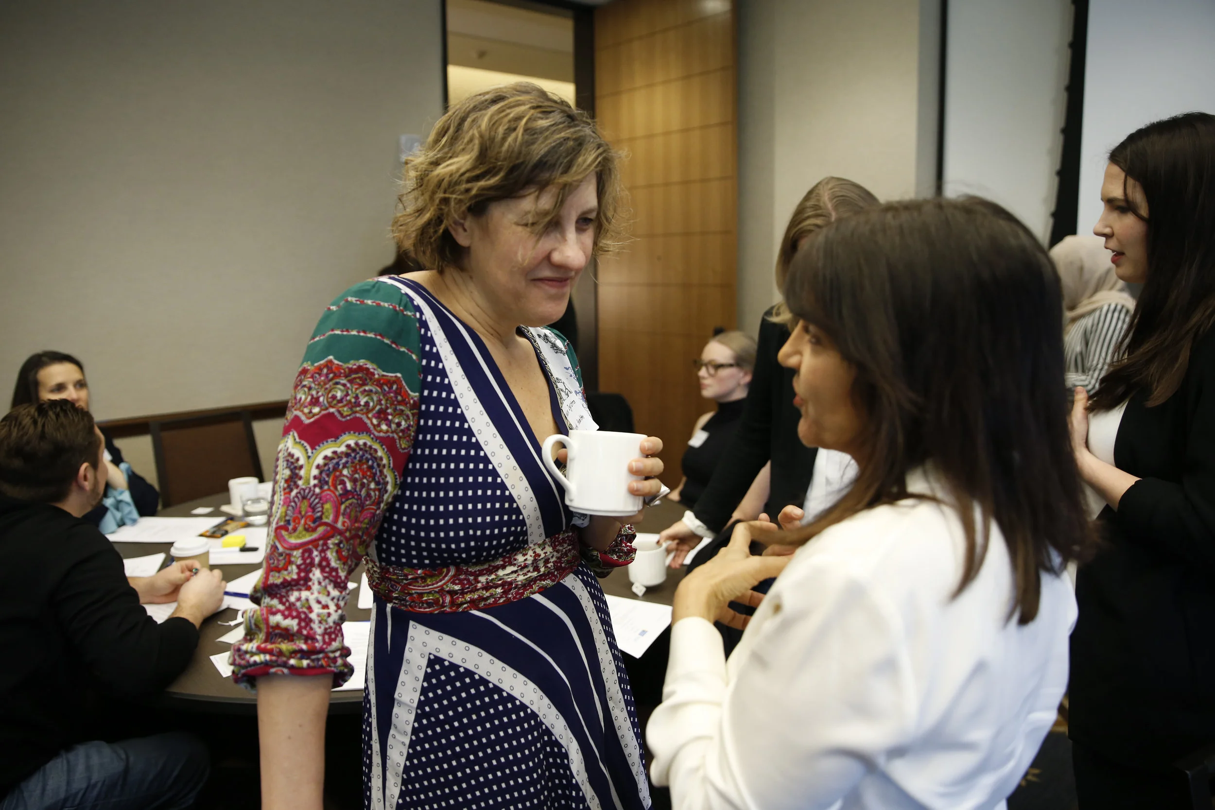 YouTube’s Nadine Zylstra (left) and Yalda T. Uhls (right) deep in conversation
