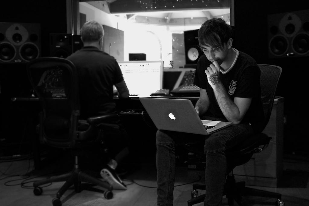  Alex Gaskarth of All Time Low writing for “Future Hearts” at Foxy Studios 