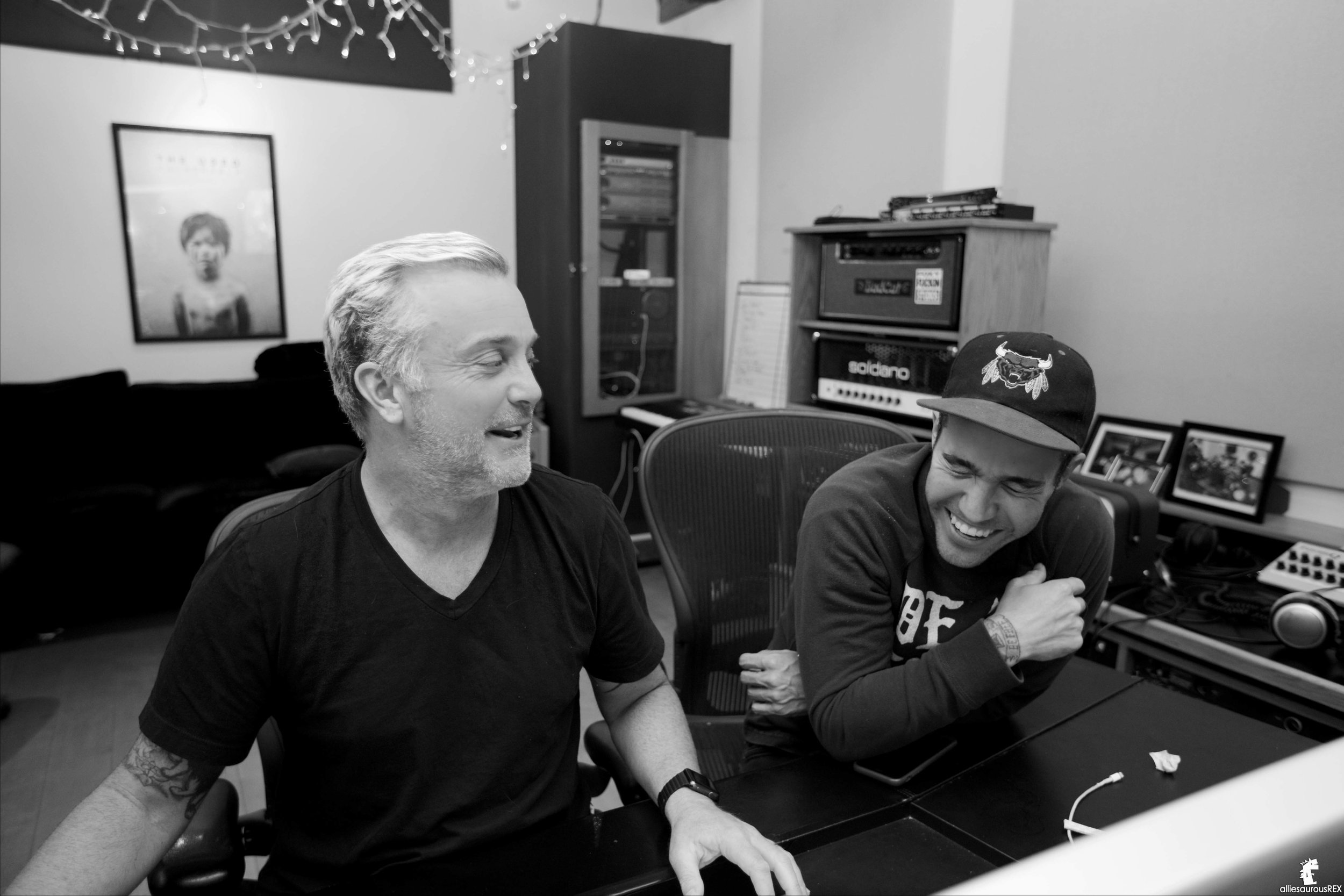  Pete Wentz and John Feldmann at Foxy Studios working on a secret project 