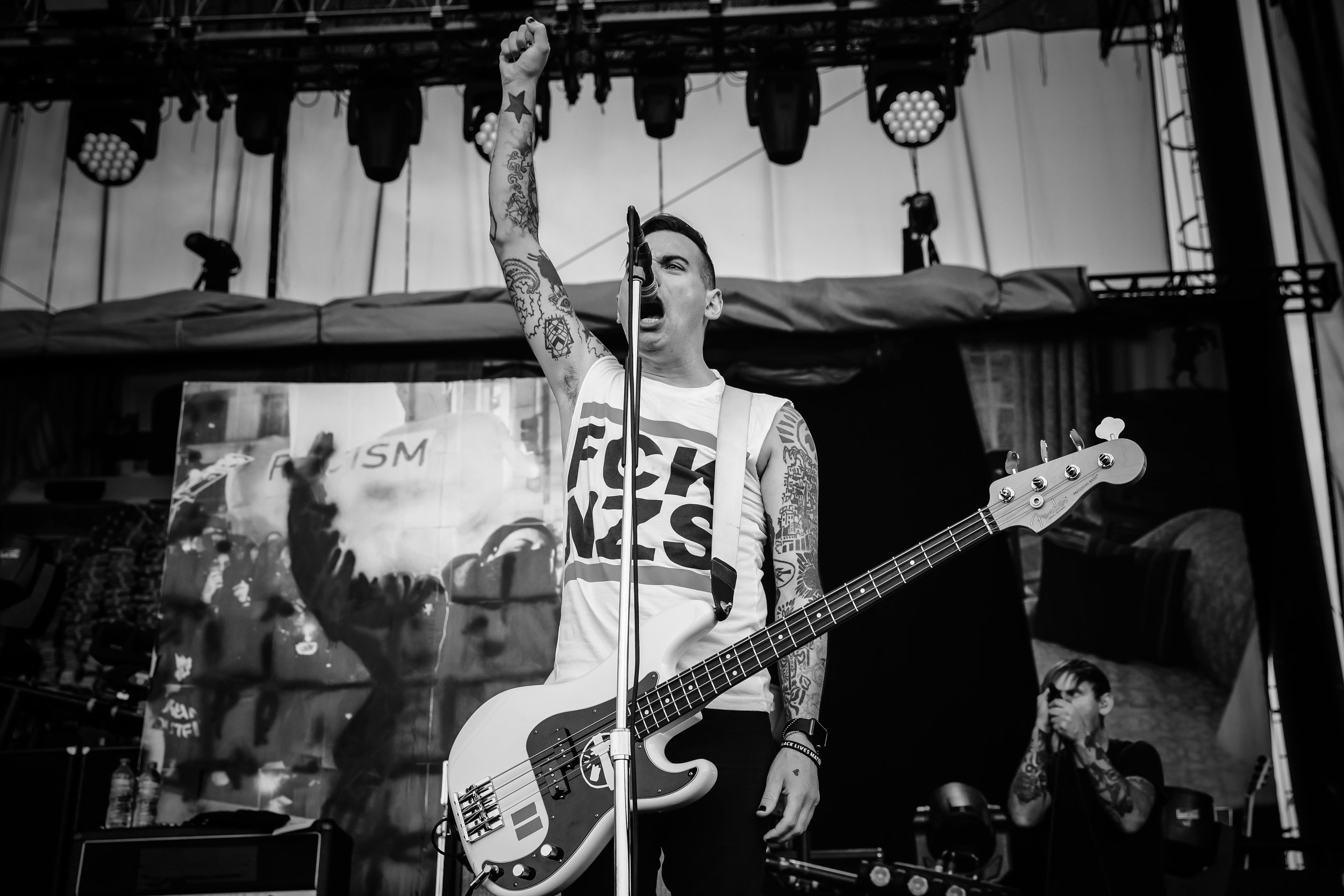  Chris Dos [Barker] of Anti-Flag Shot at FivePoints Ampitheatre 