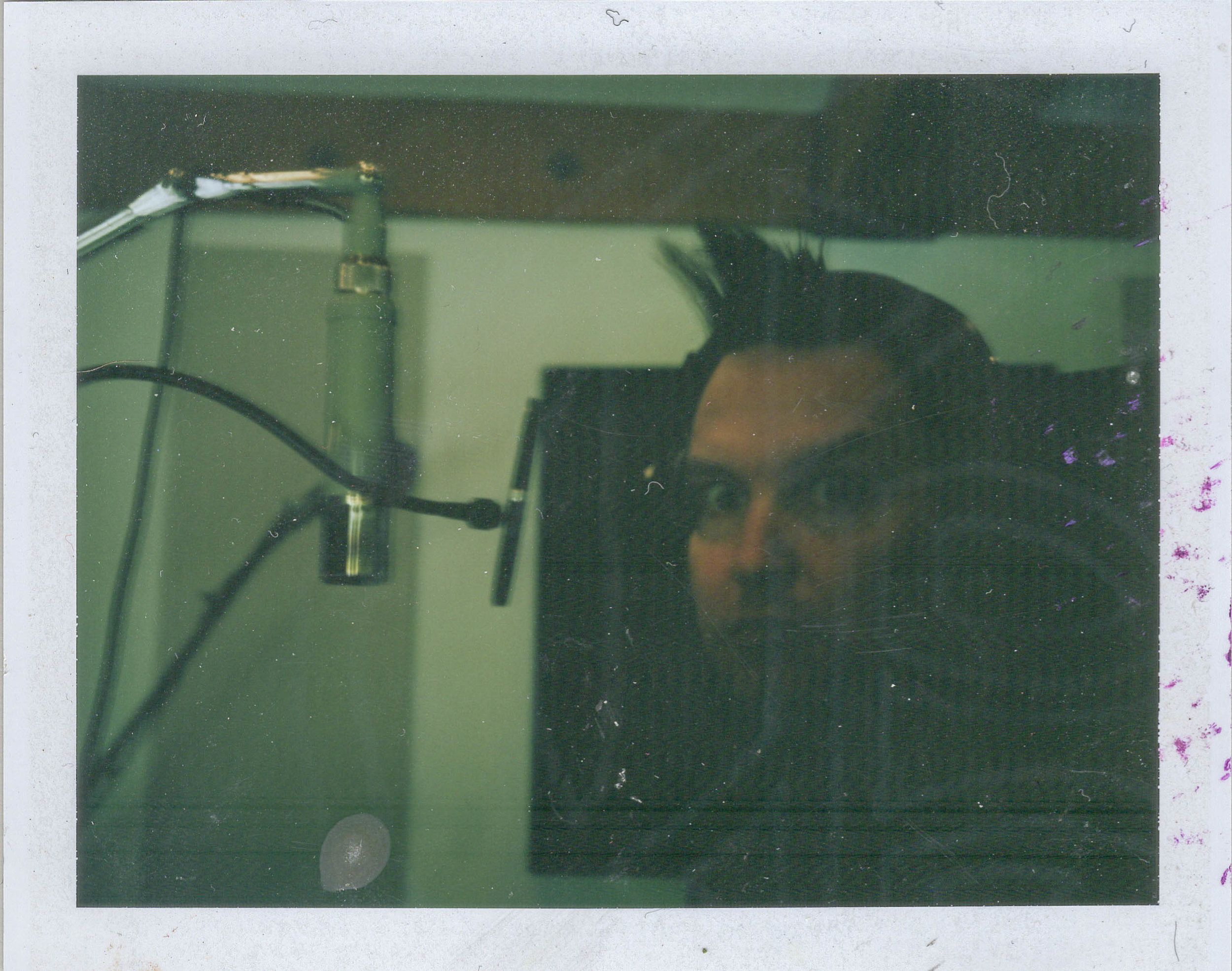  Mark Hoppus of blink 182 recording vocals for “California” Polaroid Land 100: FP100C 