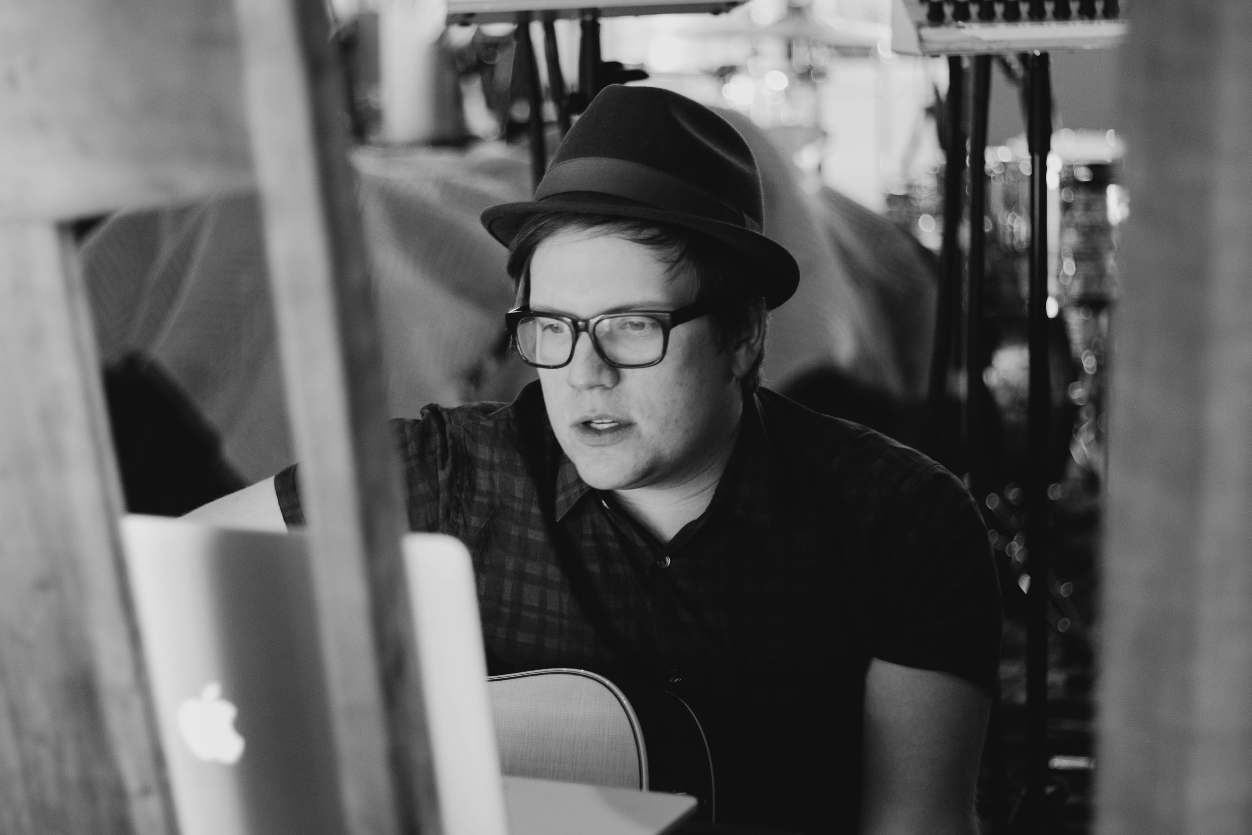  Patrick Stump writing lyrics for ‘San Diego’ on blink-182’s Grammy Nominated album: California at Foxy Studios 