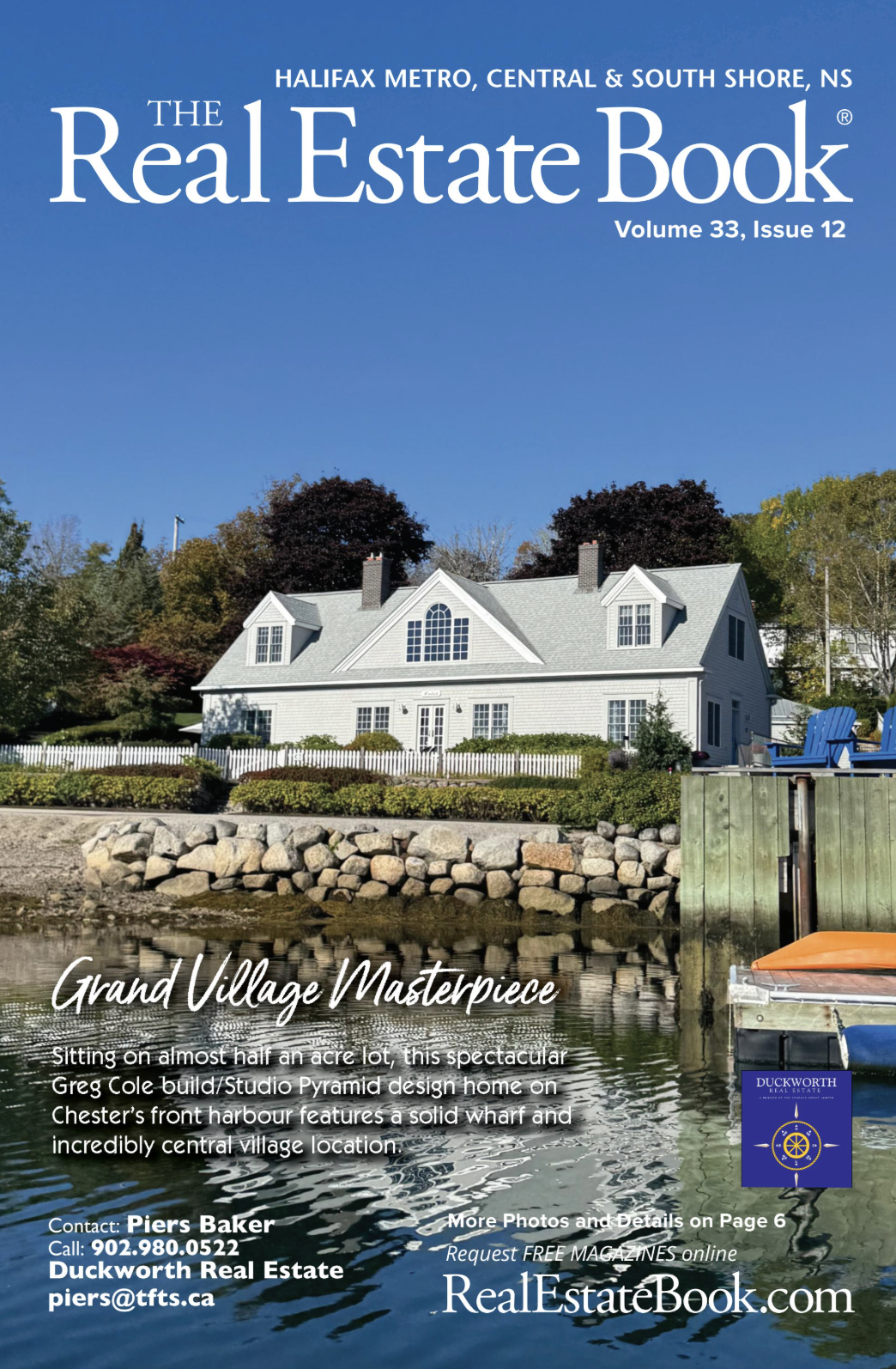 Front cover of a magazine with a historic home on ocean waterfront