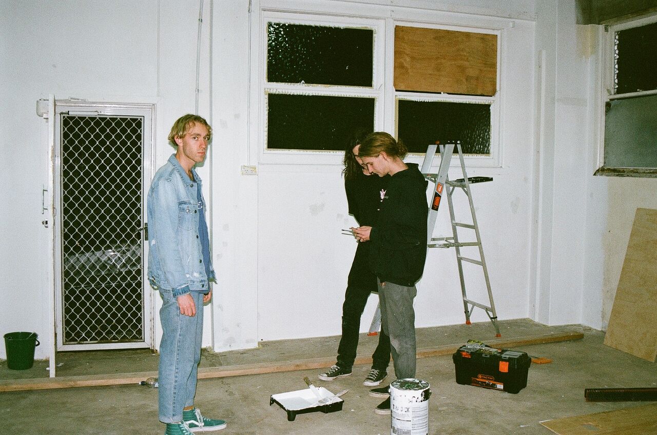 Tom & Liam in the new space with Matt Ball planning the cyclorama. Pic: Steph Yin