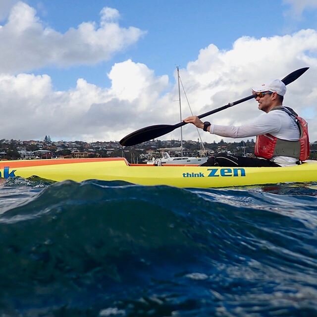 Today was the perfect day to discover the different between a surf ski and an ocean kayak, the weight,stability and glide are all different... It would appear the similarity between them is when you stop paddling through a cross wash as a novice get 