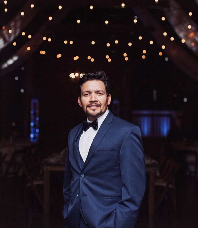 Everth looks dashing in the barn at Olympia&rsquo;s Valley Estate! Some venues, like OVE, are offering social distancing venue tours. If you&rsquo;re wedding planning, you can still have a &ldquo;normal&rdquo; day of planning, with masks of course 😷