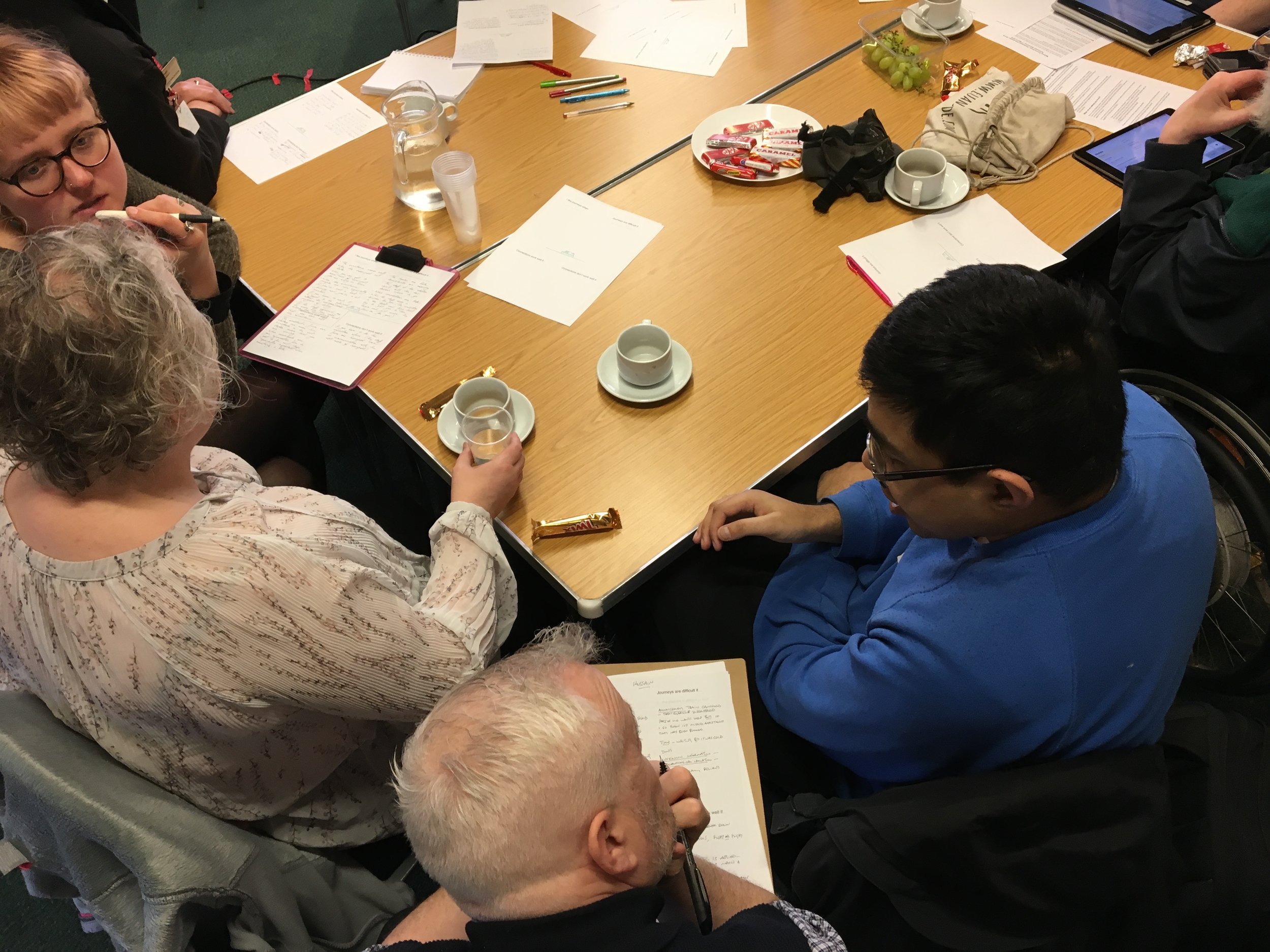 Image shows participants sharing experiences in the workshops