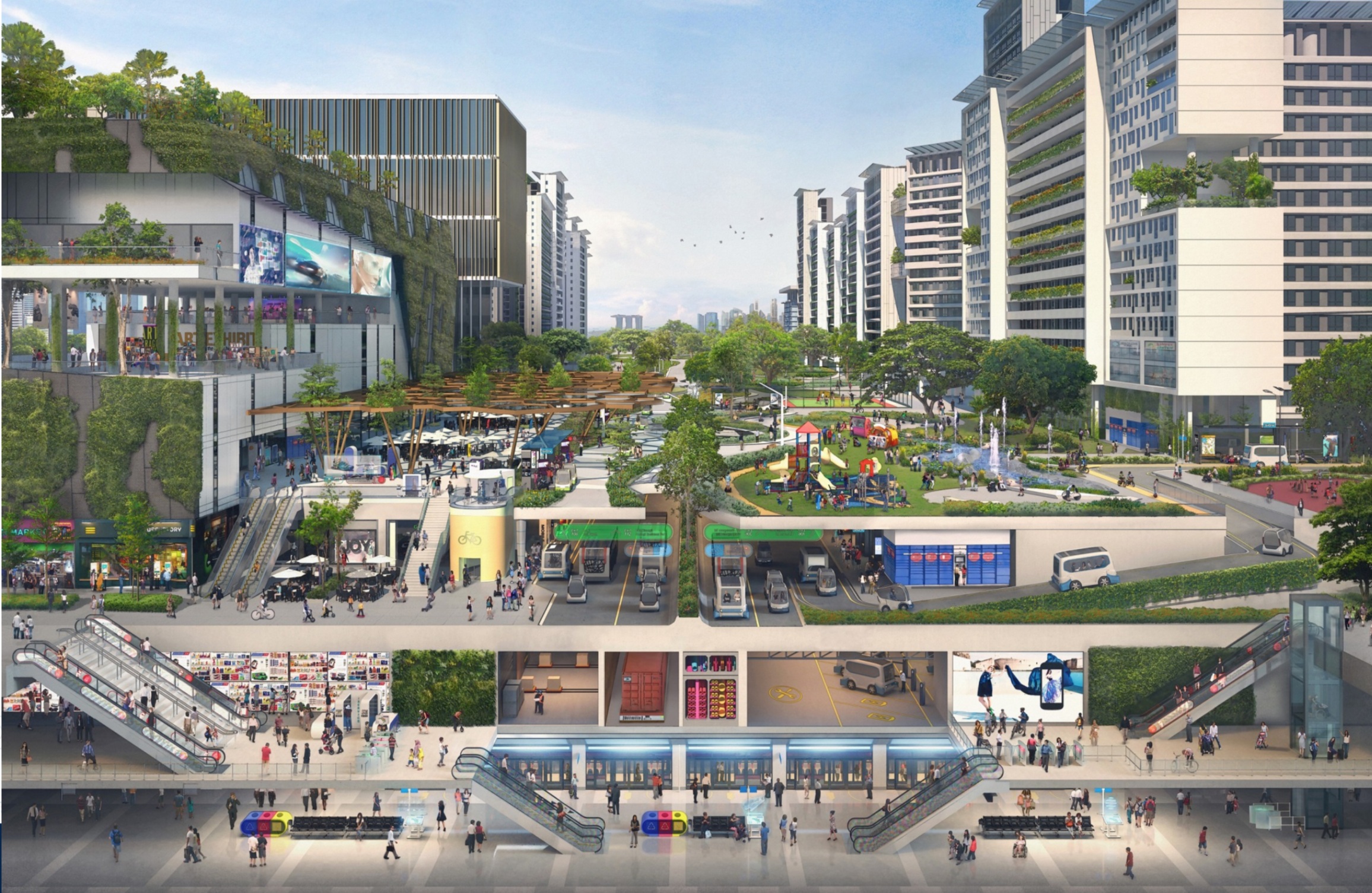  A concept of the future town center with AV, retrieved from: Singapore Land Transport Authority 