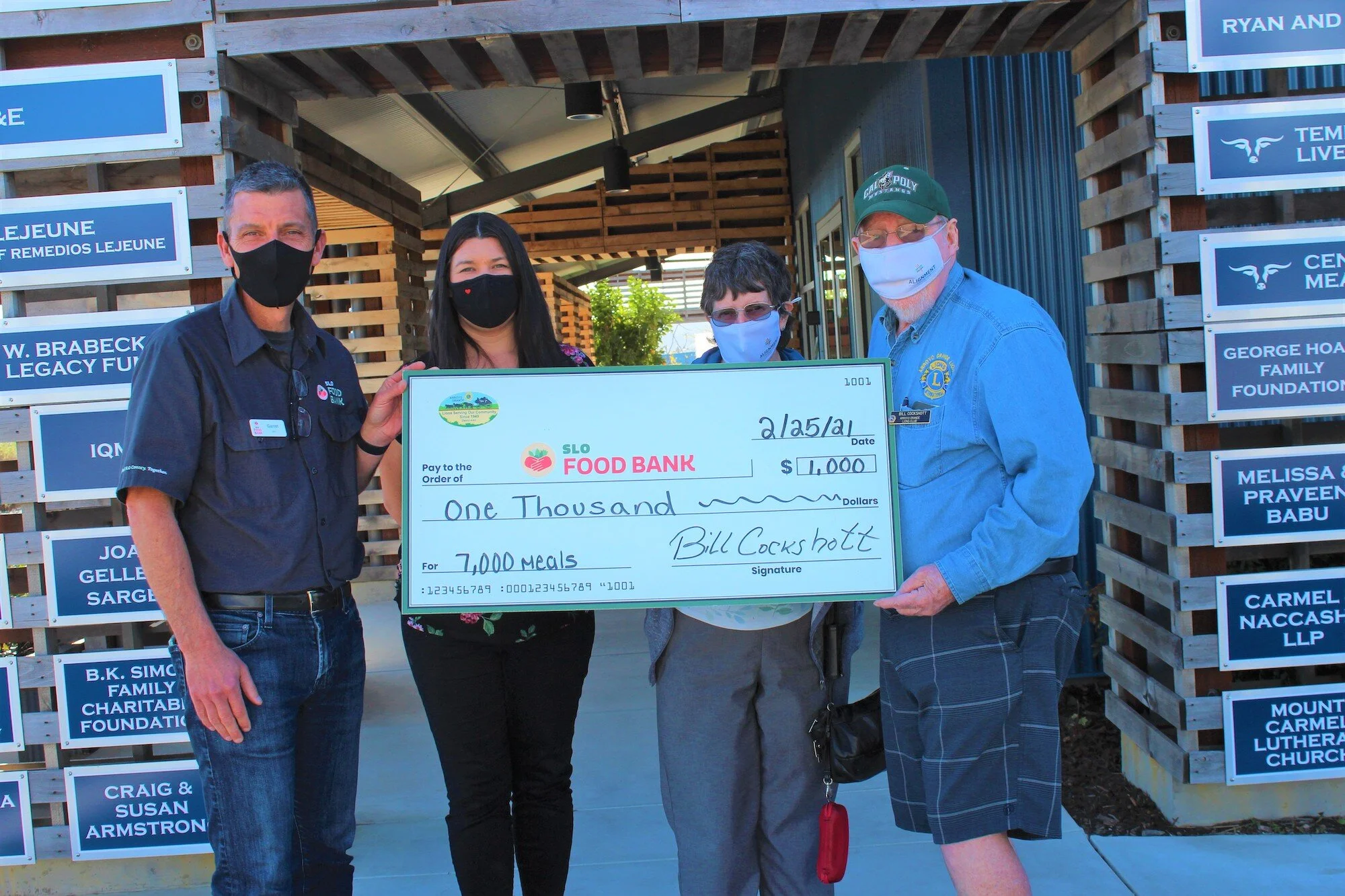 Arroyo Grande Lions Club donates $1000 to the SLO Food Bank