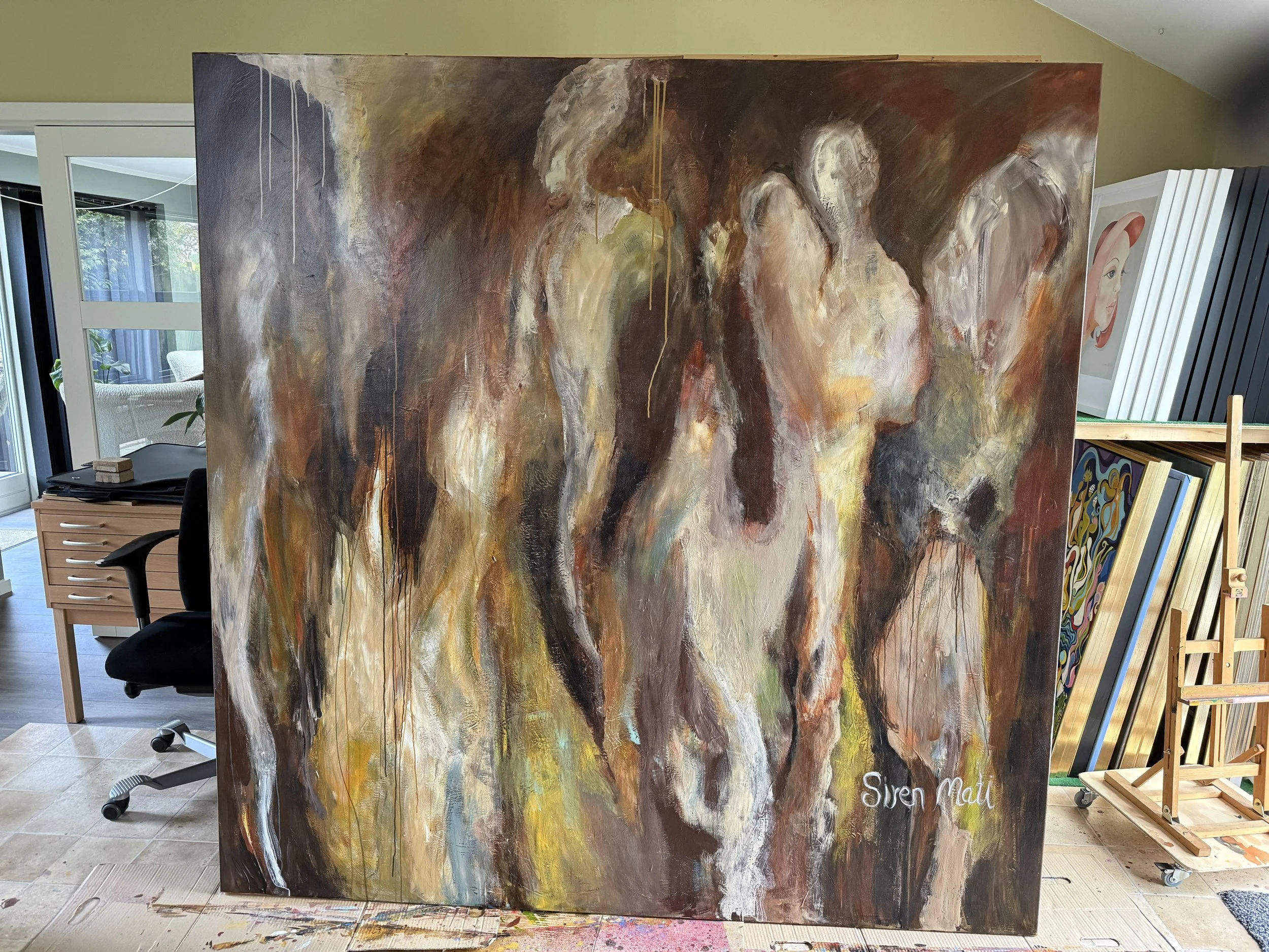 # _200 x 200 cm Akryl på lærred - Blessing in Disguise