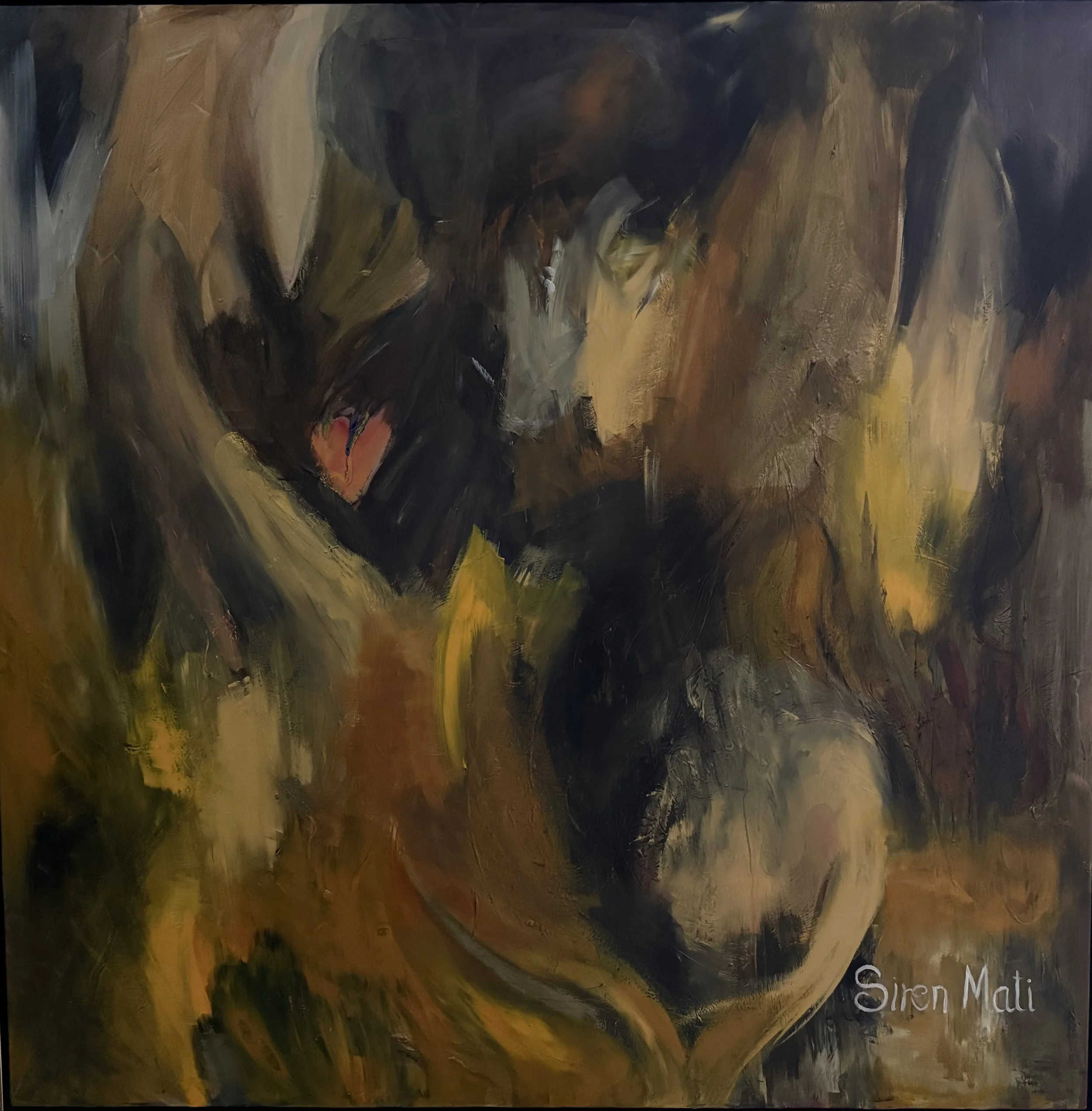 # _130 x 130 cm Akryl på lærred 