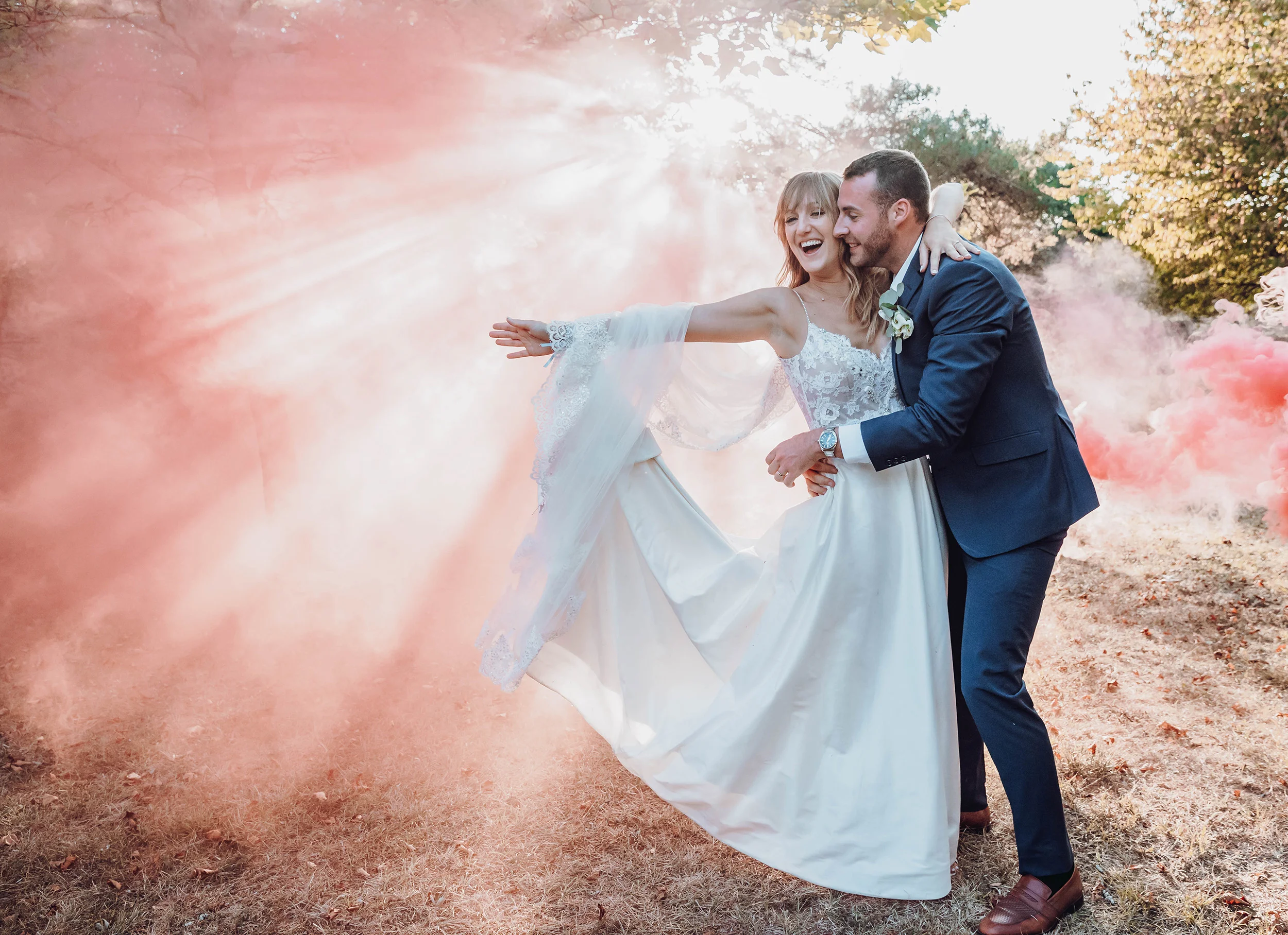 Chloe and Graham at Chateau de la Valouze