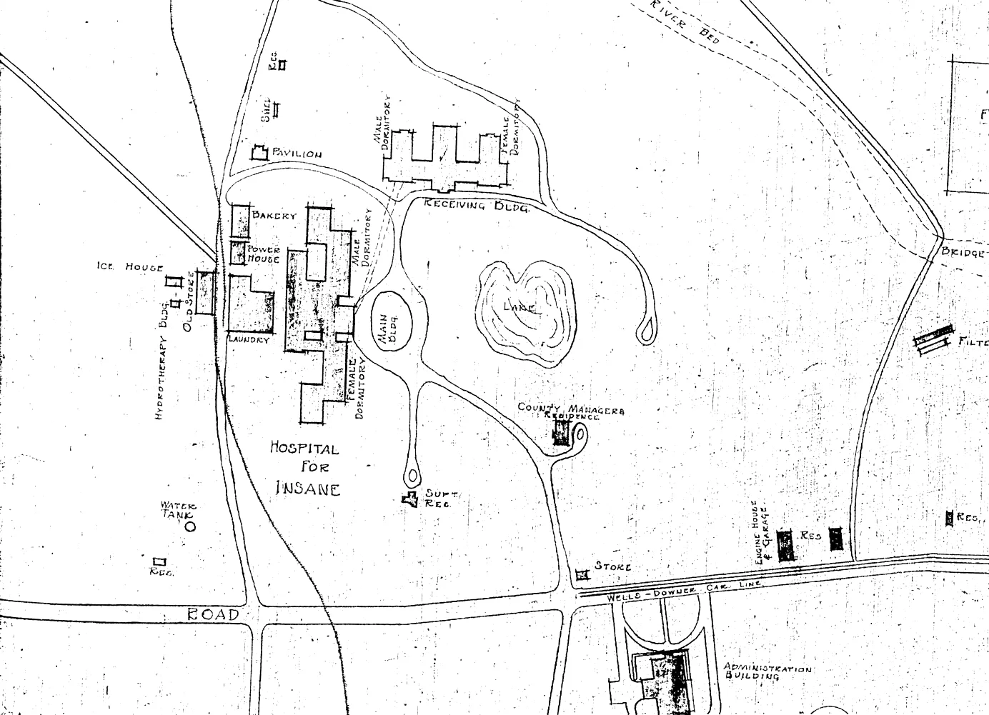 1924 Hand Drawn Map of County Grounds