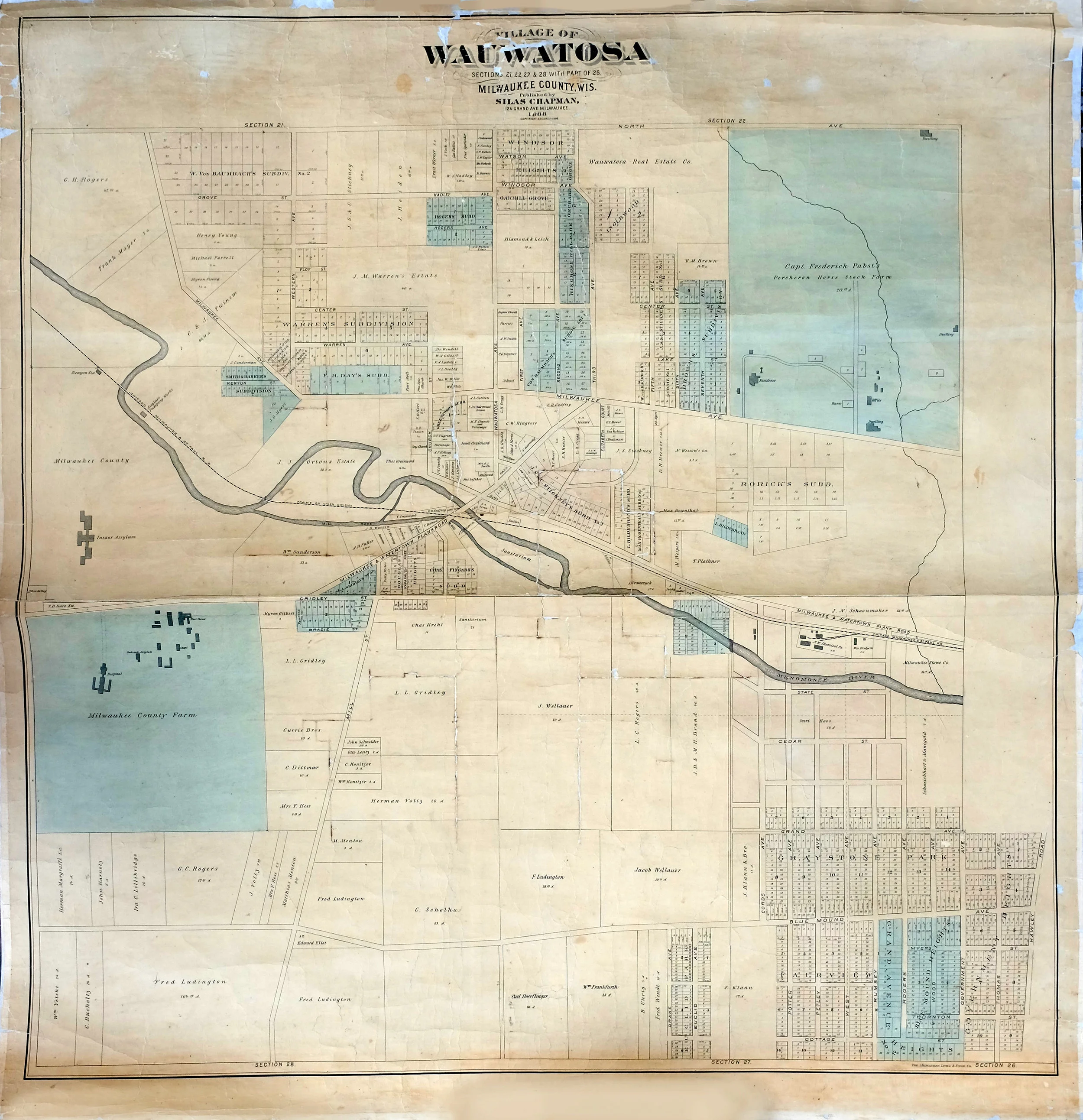 1888 Map of Wauwatosa