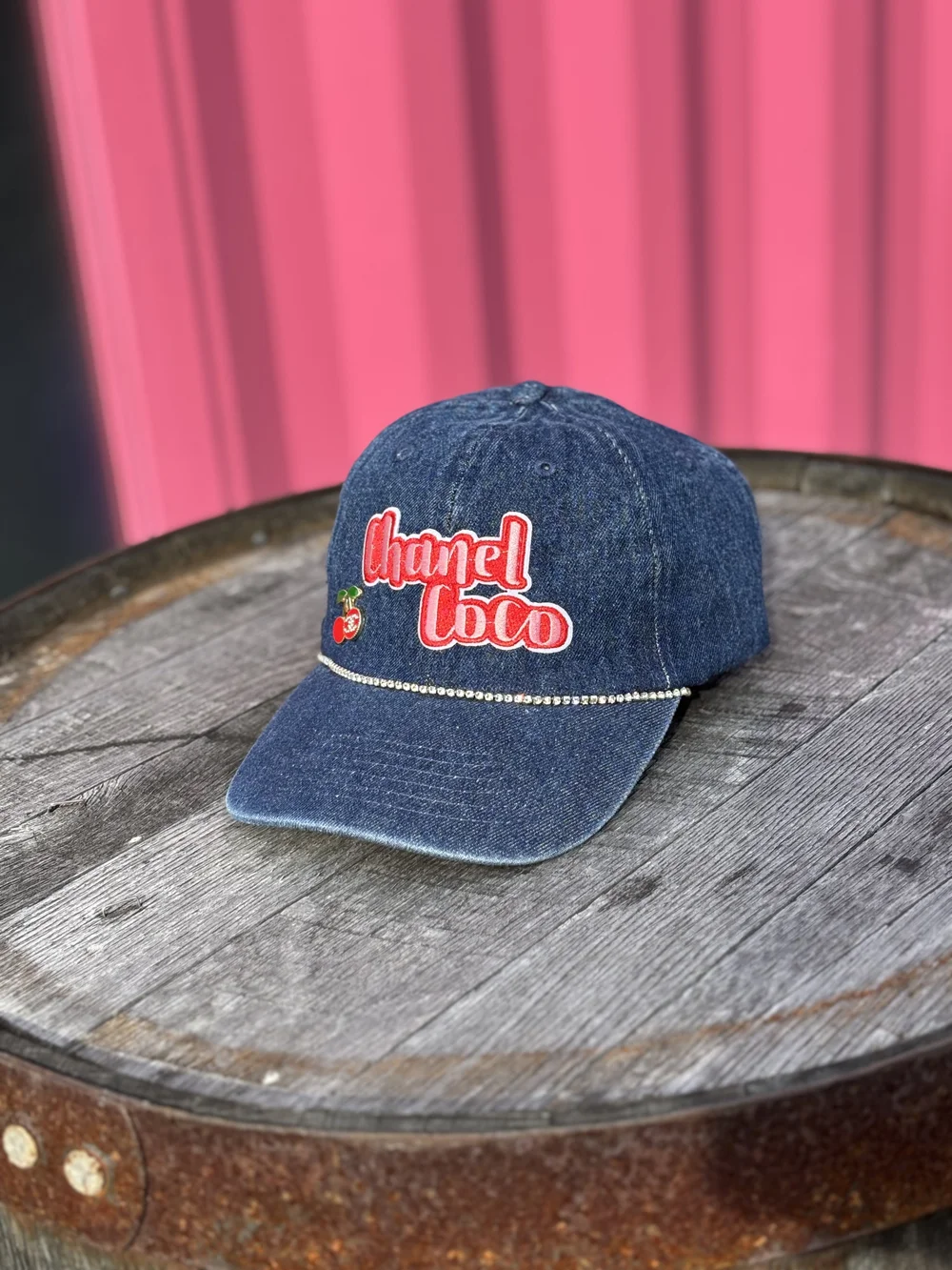 SRB Cherry Pop Denim Hat — Stylist Rita B, SRB Approved