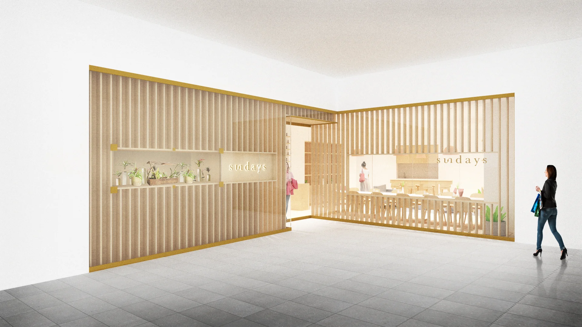 A corner storefront creates two impressions open and opaque.